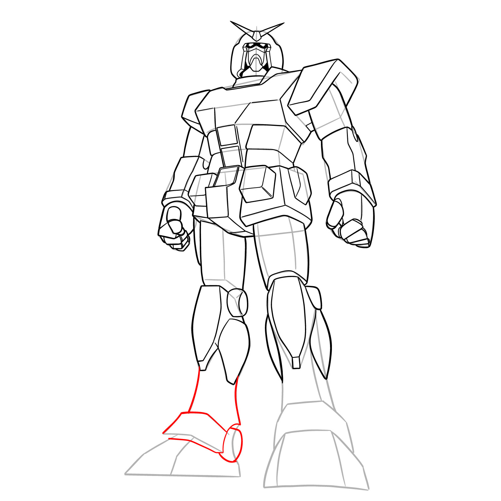 How to Draw RX-78-1 Prototype Gundam - step 27