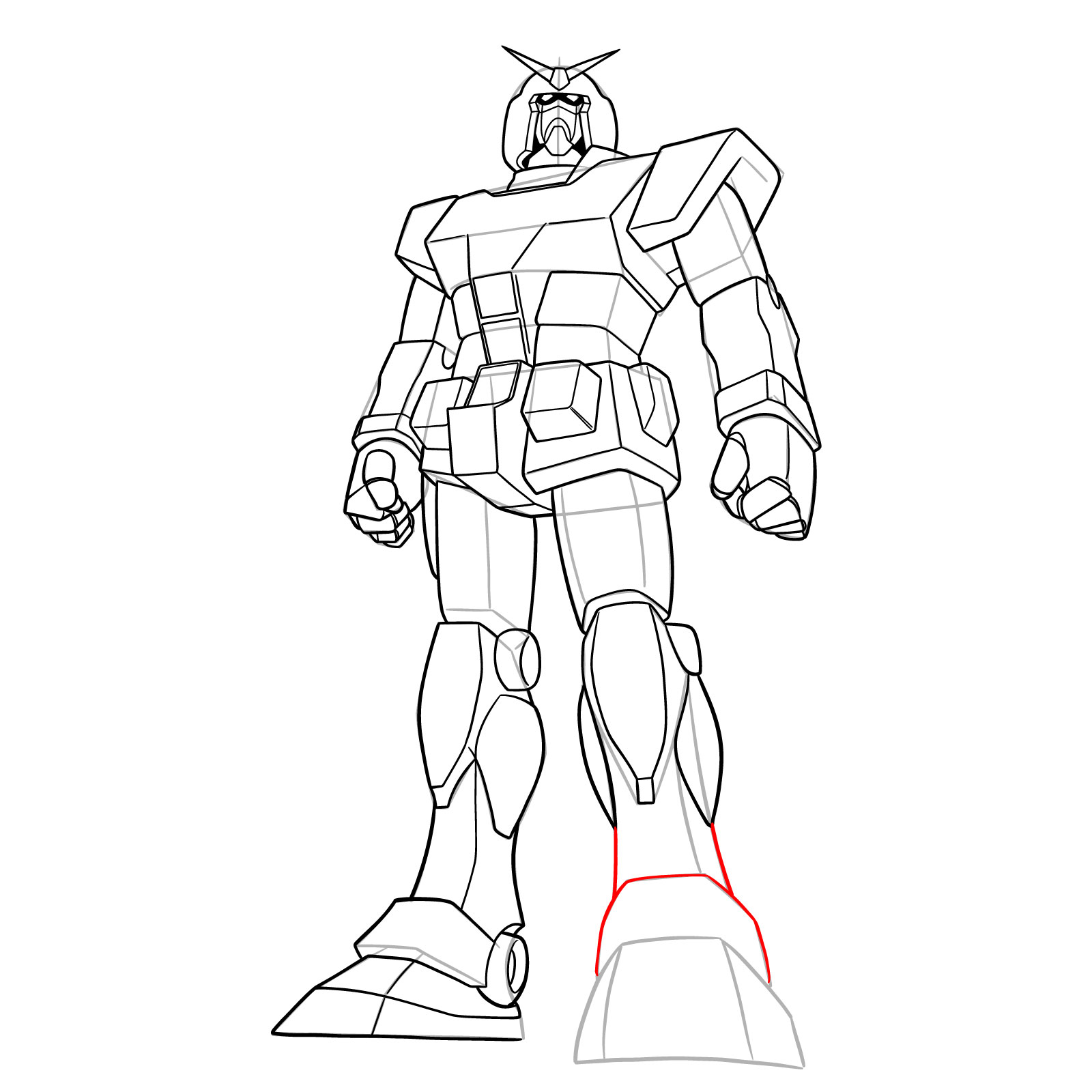 How to Draw RX-78-1 Prototype Gundam - step 29