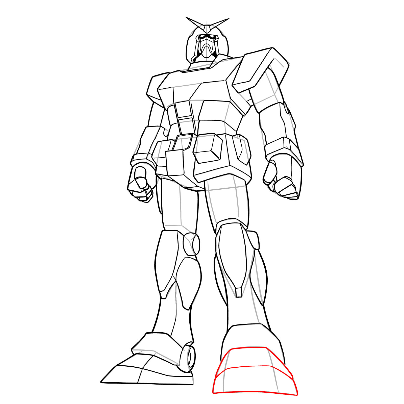 How to Draw RX-78-1 Prototype Gundam - step 30