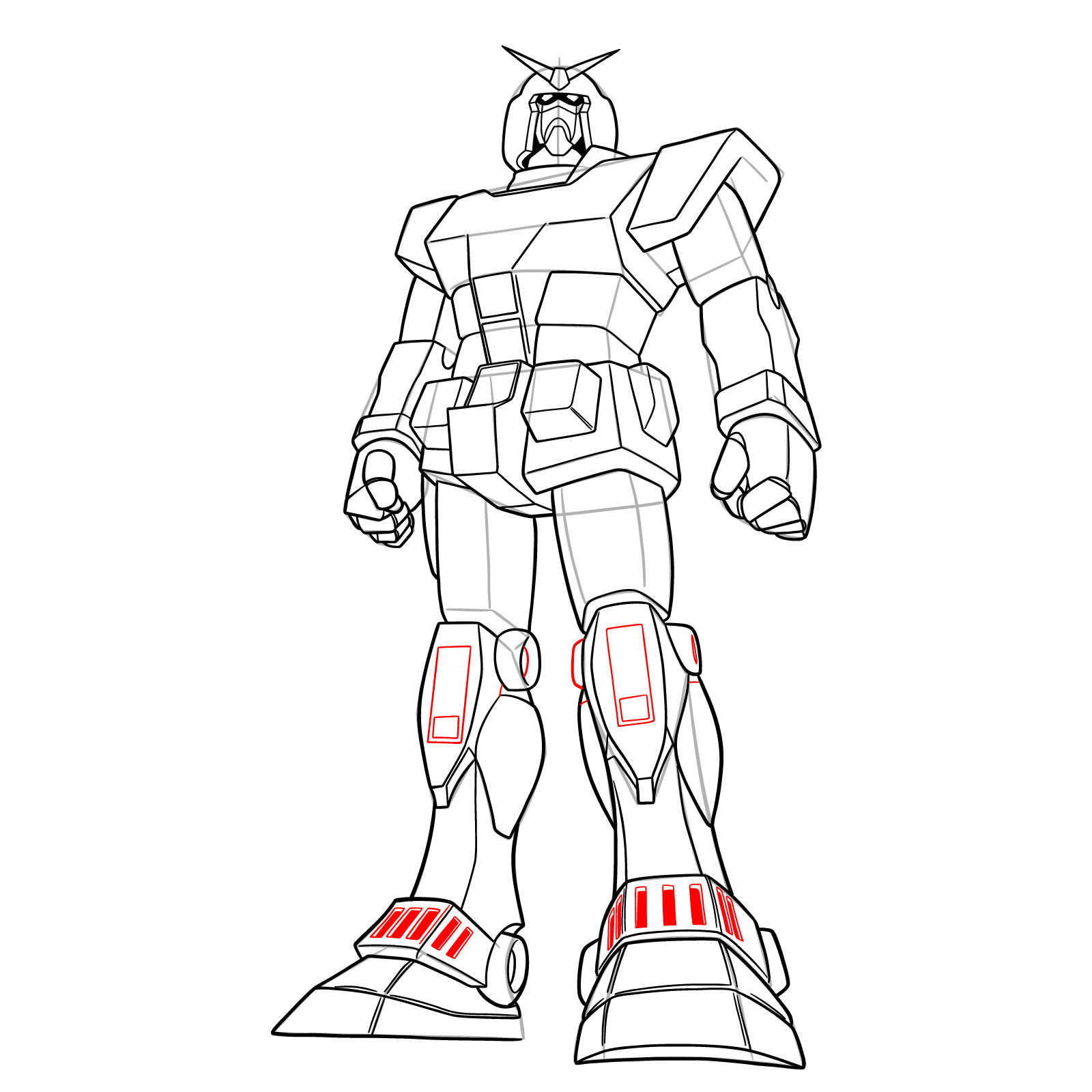How to Draw RX-78-1 Prototype Gundam - step 32