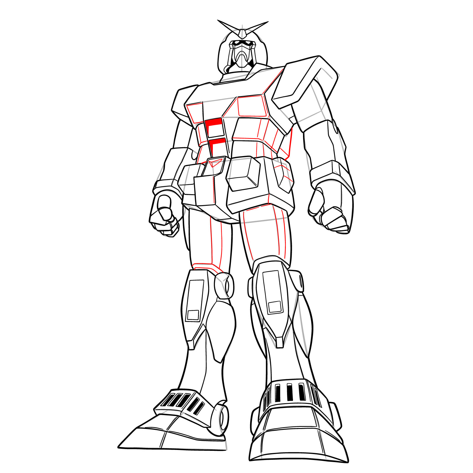 How to Draw RX-78-1 Prototype Gundam - step 33