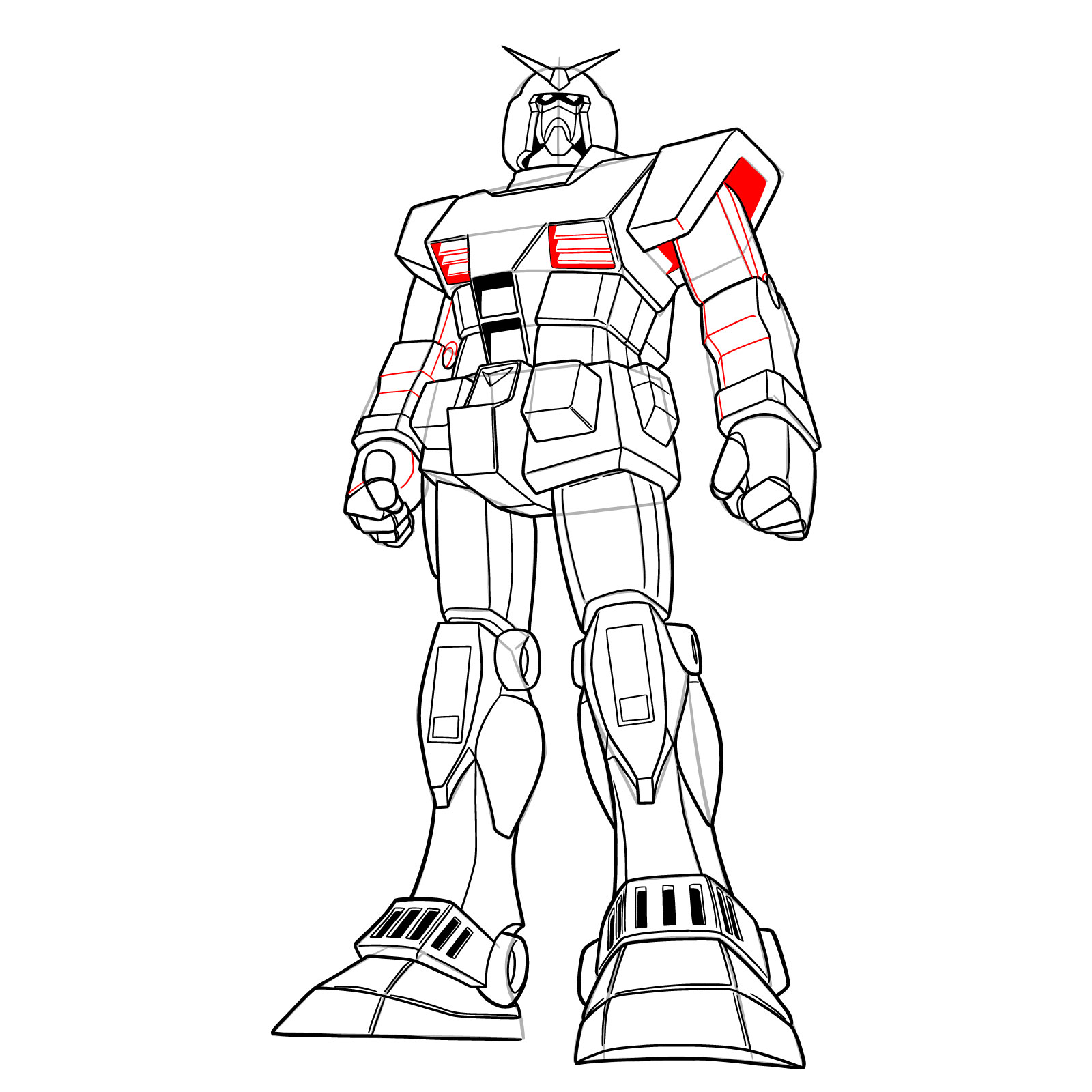 How to Draw RX-78-1 Prototype Gundam - step 34