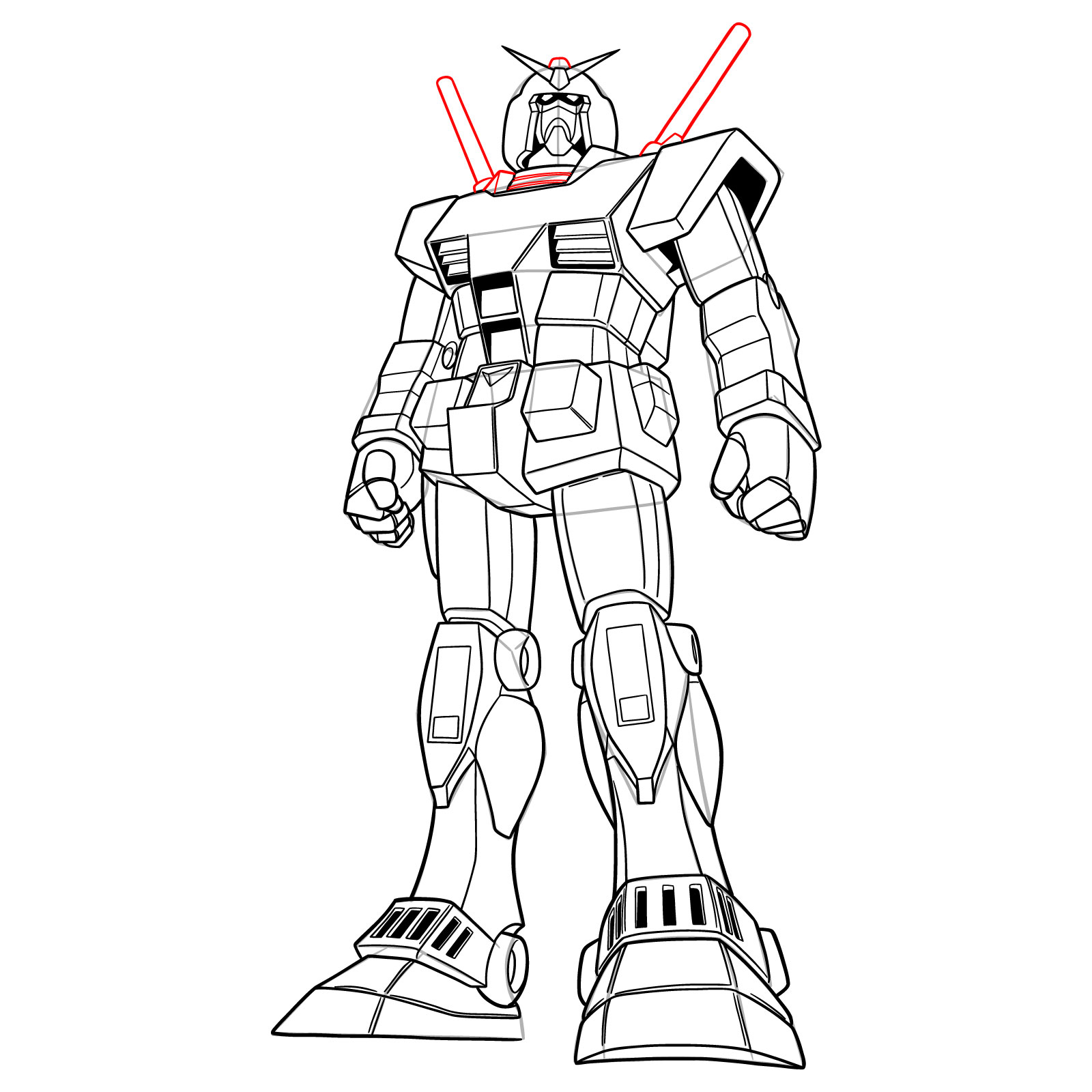 How to Draw RX-78-1 Prototype Gundam - step 35