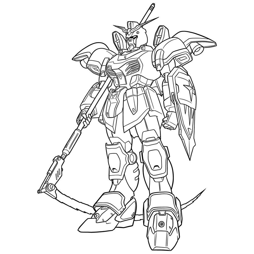How to Draw XXXG-01D Gundam Deathscythe from Gundam Wing