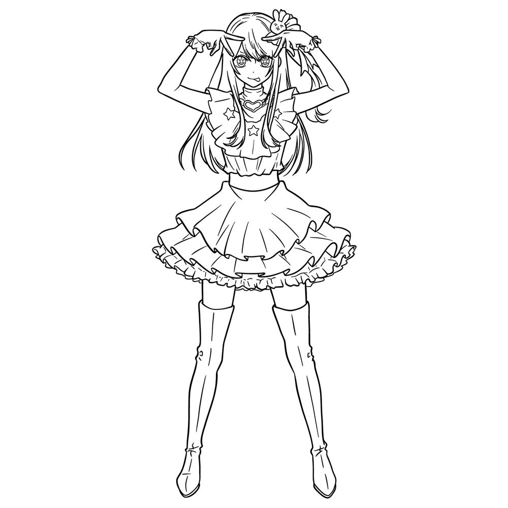 How to Draw Ai Hoshino from Oshi no Ko in Her Idol Outfit