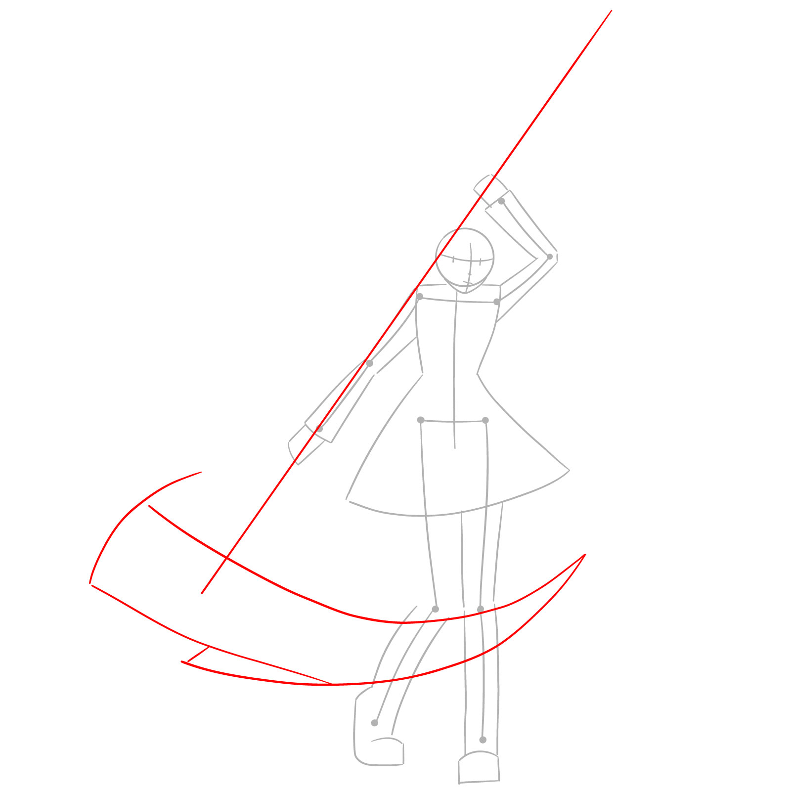 How to Draw Ruby Rose from RWBY - step 03