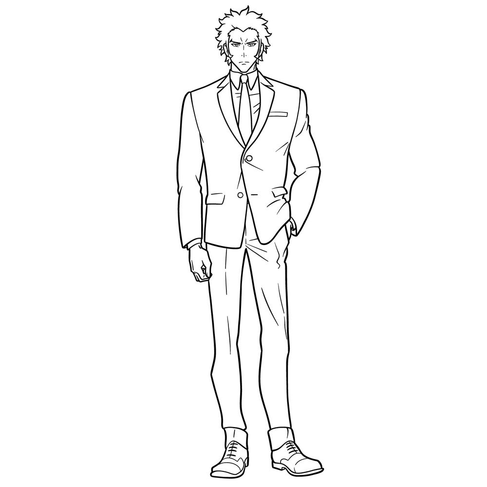 How to Draw Baek Yoonho from Solo Leveling in His Suit