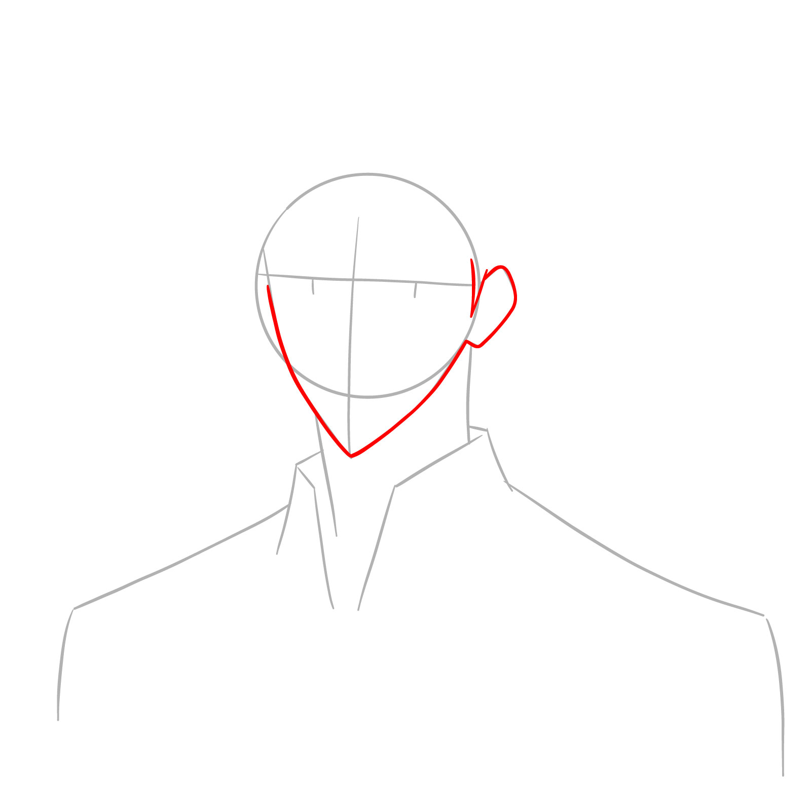 How to draw Sung Jinwoo’s face - step 04