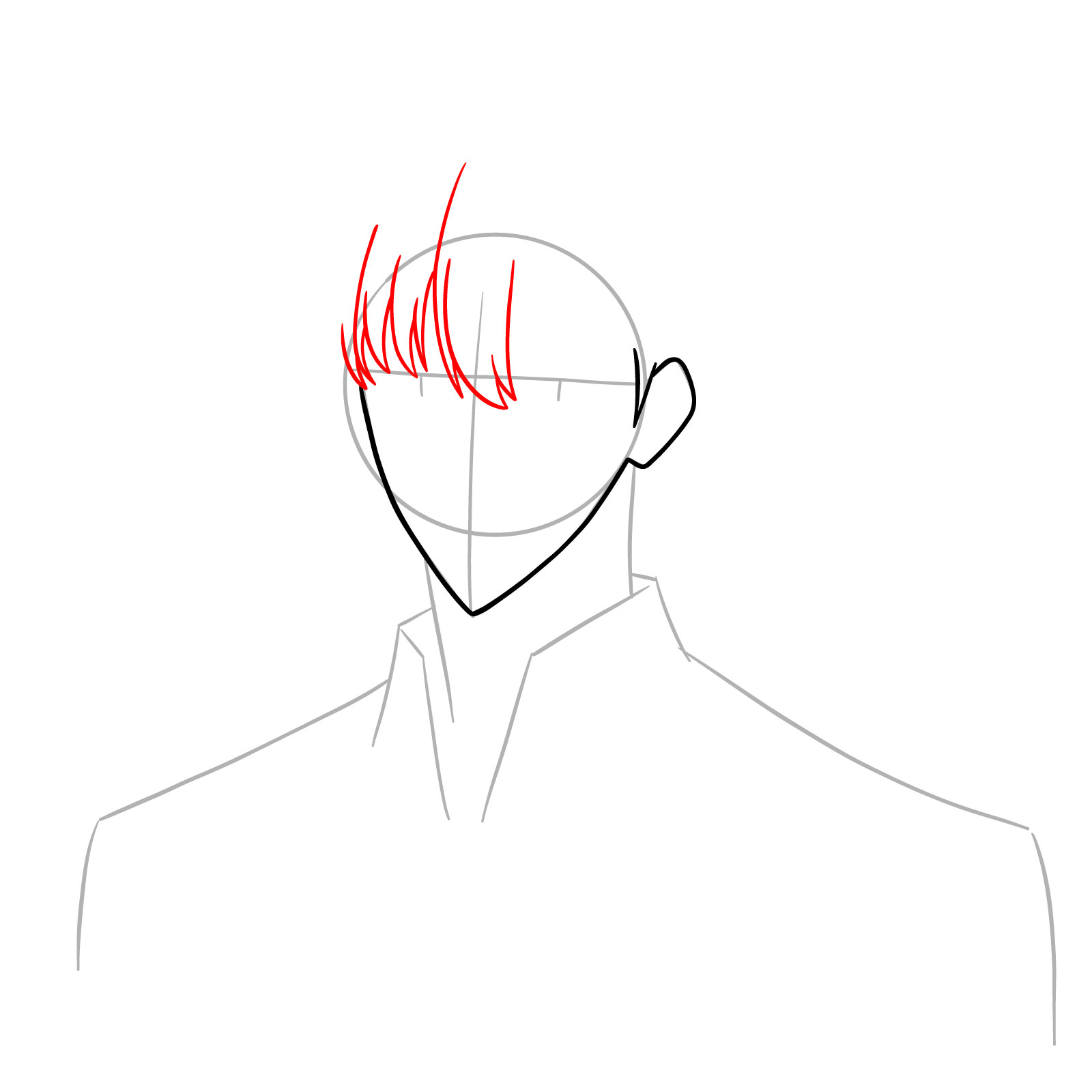 How to draw Sung Jinwoo’s face - step 05