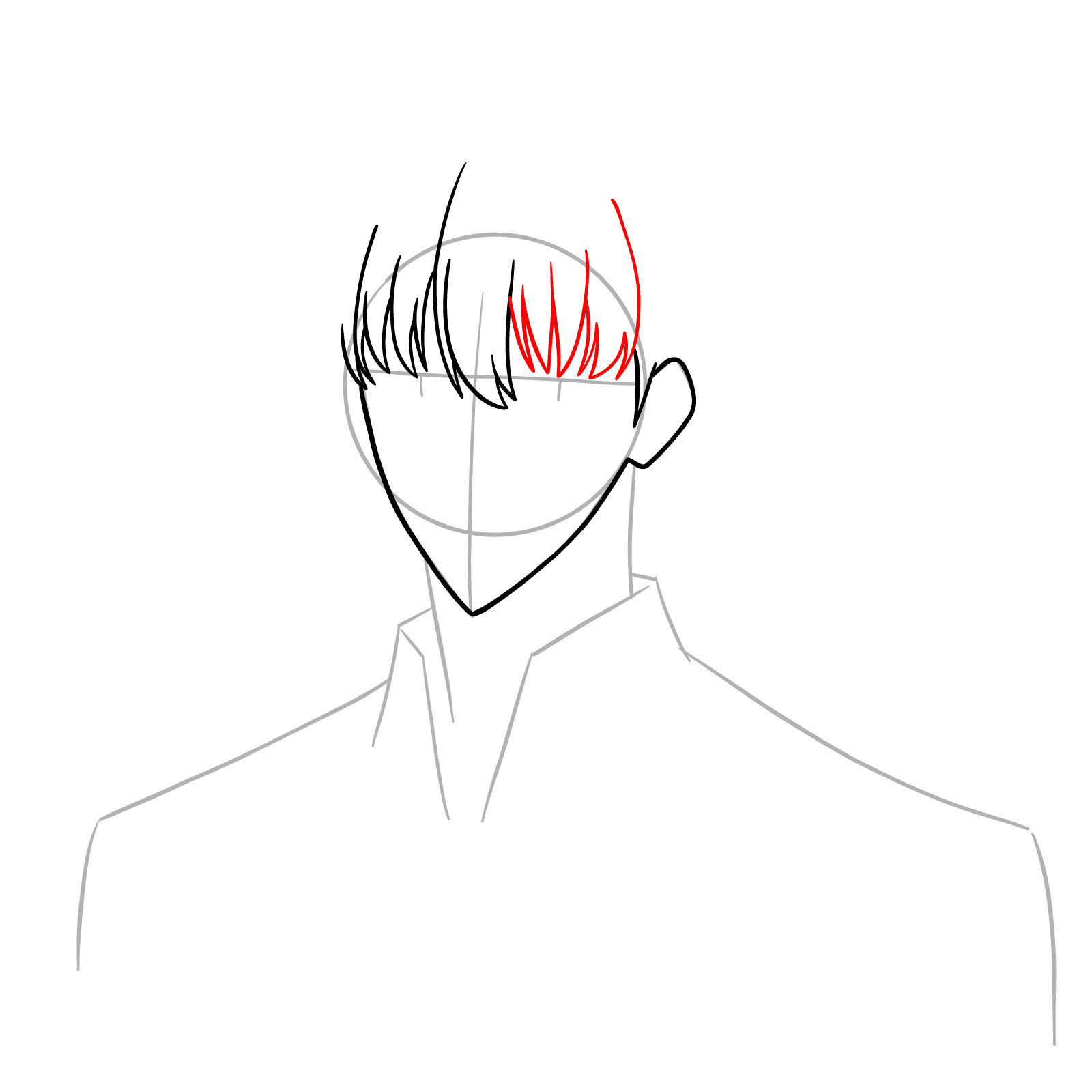 How to draw Sung Jinwoo’s face - step 06