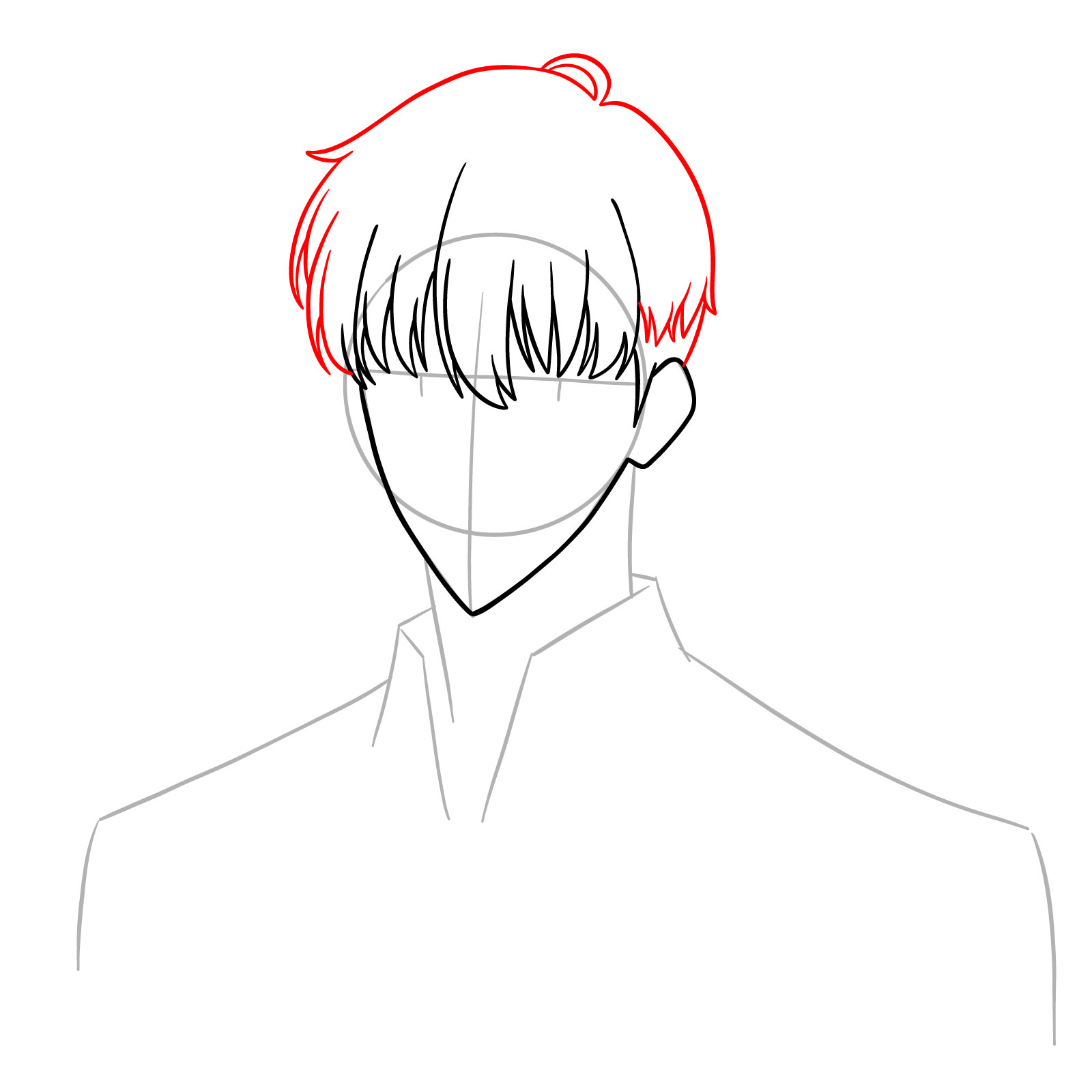 How to draw Sung Jinwoo’s face - step 07