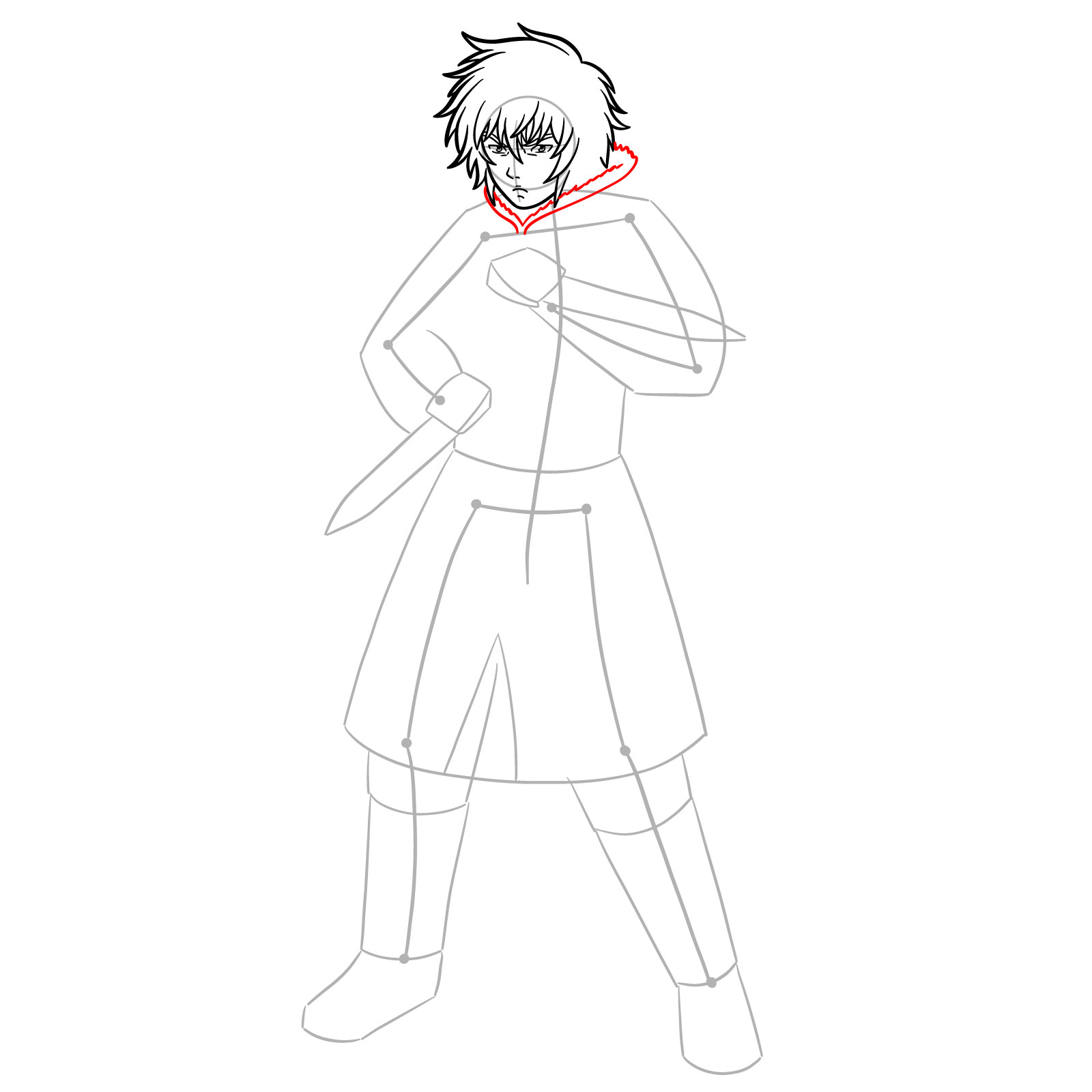 How to Draw Thorfinn from Vinland Saga Season 1 - step 10