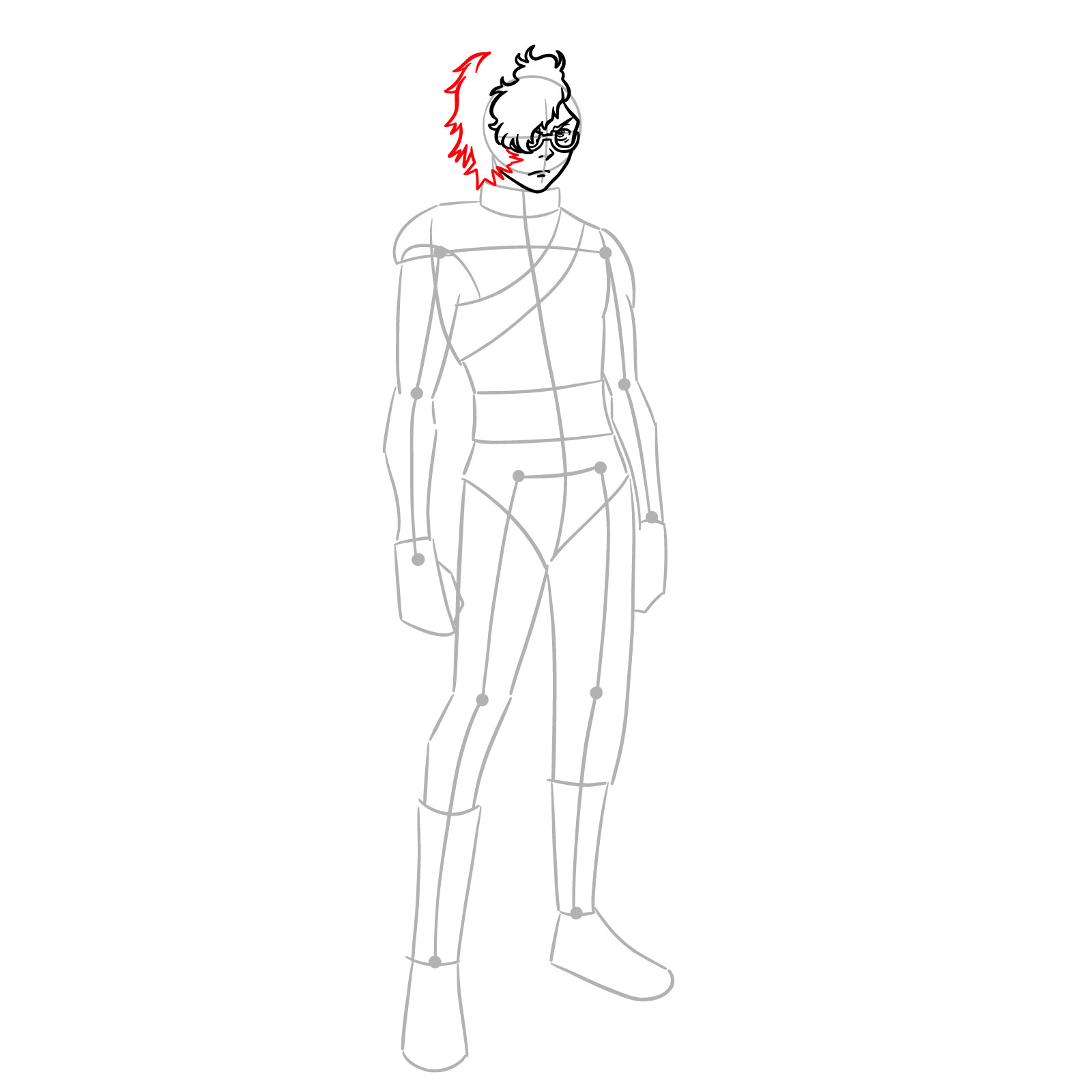 How to Draw Ikoma in Kabaneri Form - step 08