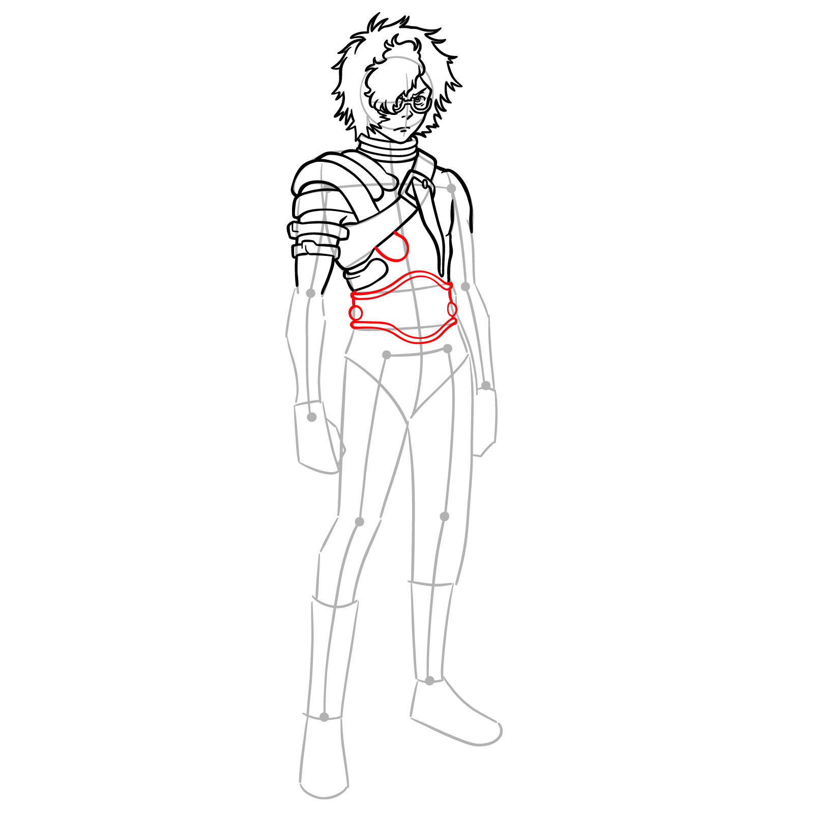 How to Draw Ikoma in Kabaneri Form - step 15
