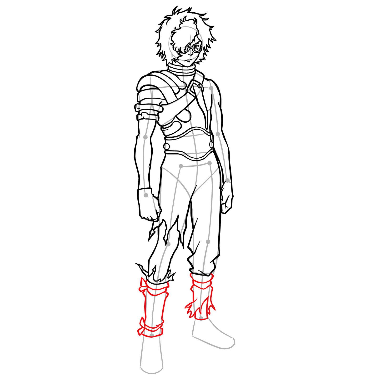 How to Draw Ikoma in Kabaneri Form - step 20