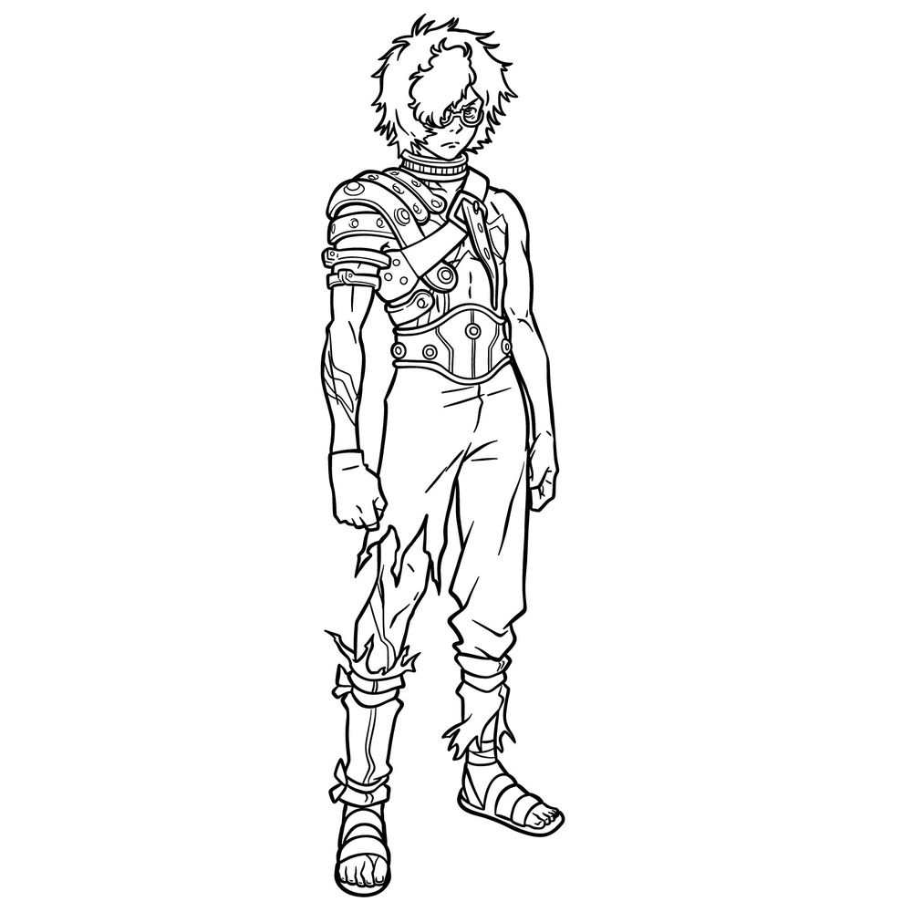Learn How to Draw Ikoma in Kabaneri Form Step-by-Step
