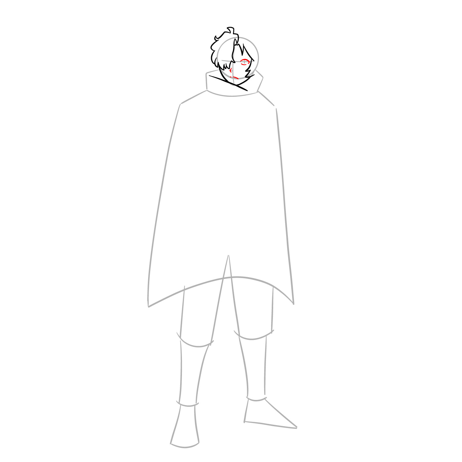How to Draw Ikoma in Cloak - step 06