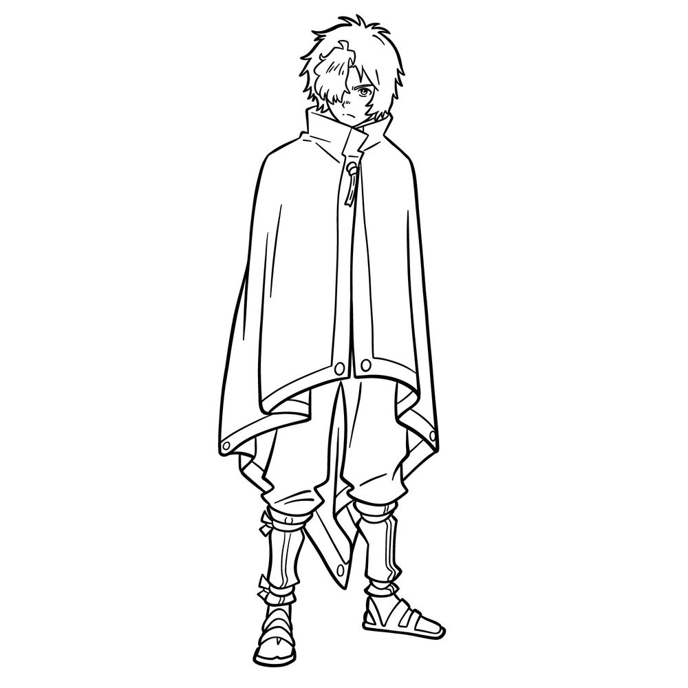 Learn How to Draw Ikoma Full Body with His Cloak