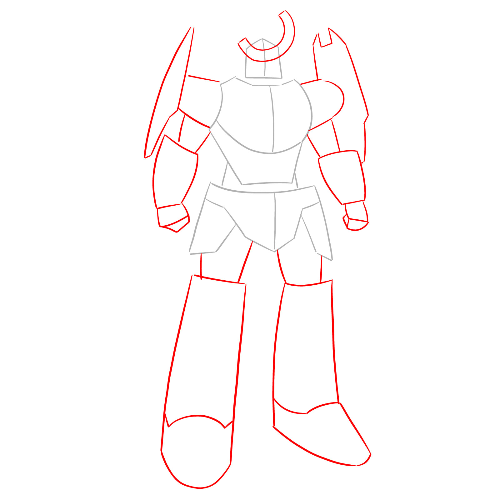 How to Draw Gurren Lagann Base Form - step 02