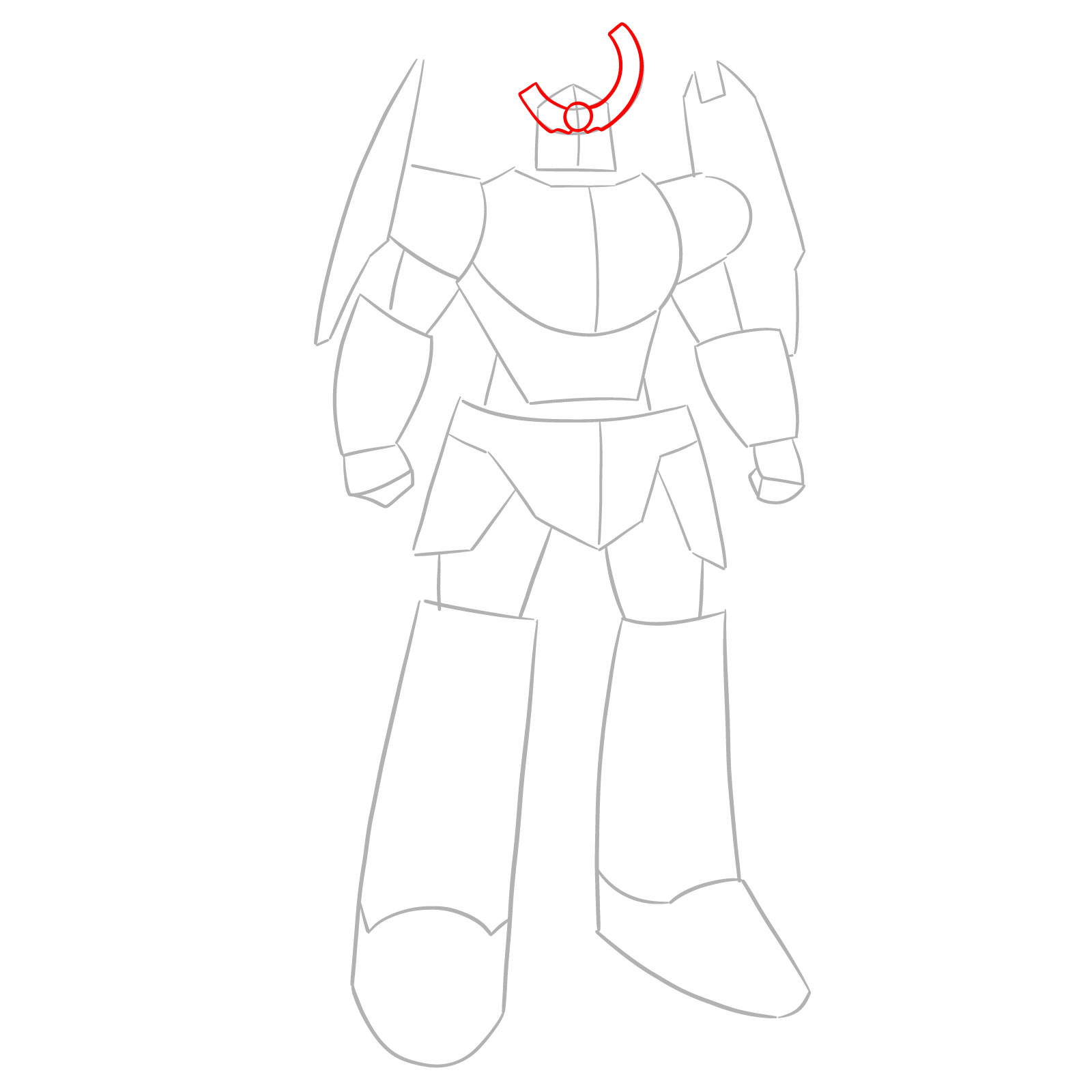 How to Draw Gurren Lagann Base Form - step 03