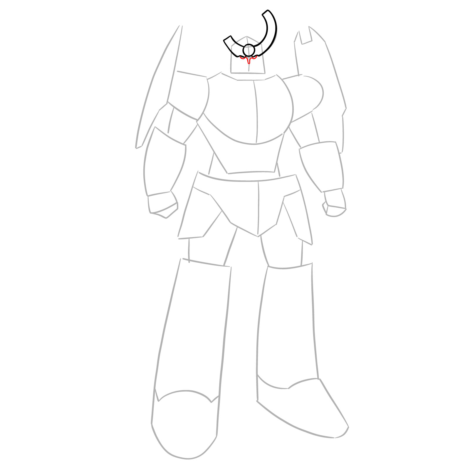 How to Draw Gurren Lagann Base Form - step 04