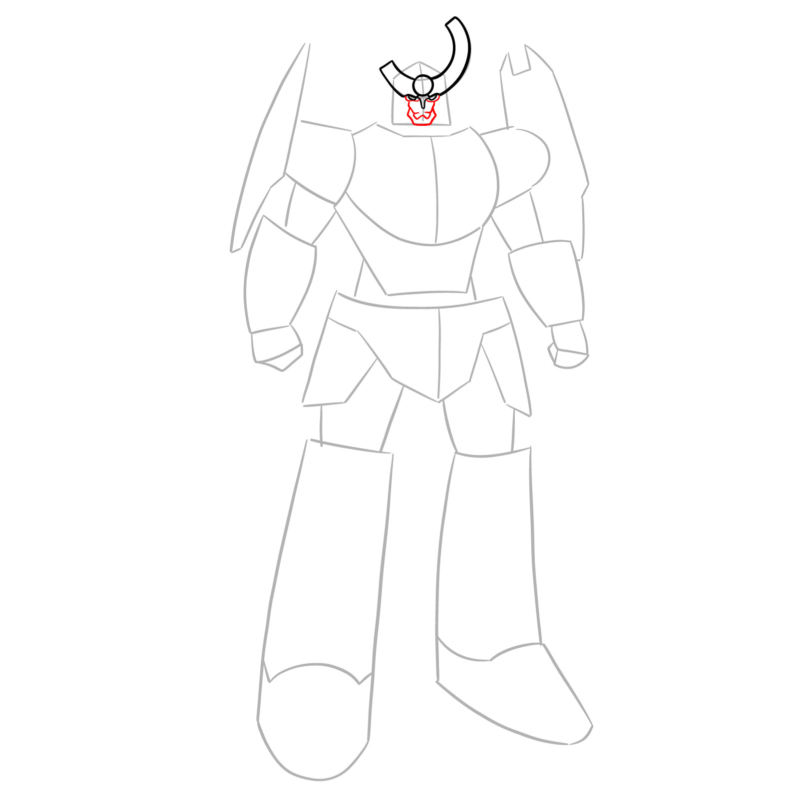 How to Draw Gurren Lagann Base Form - step 05
