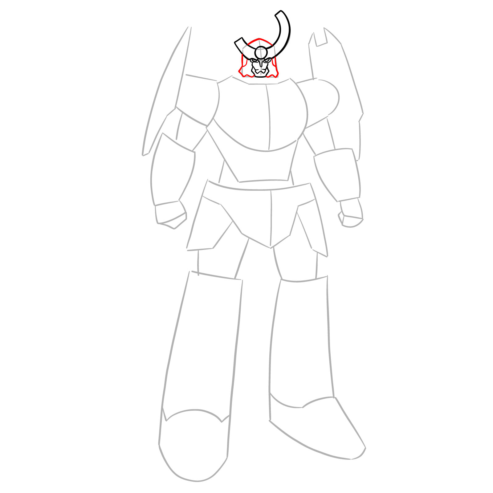How to Draw Gurren Lagann Base Form - step 06