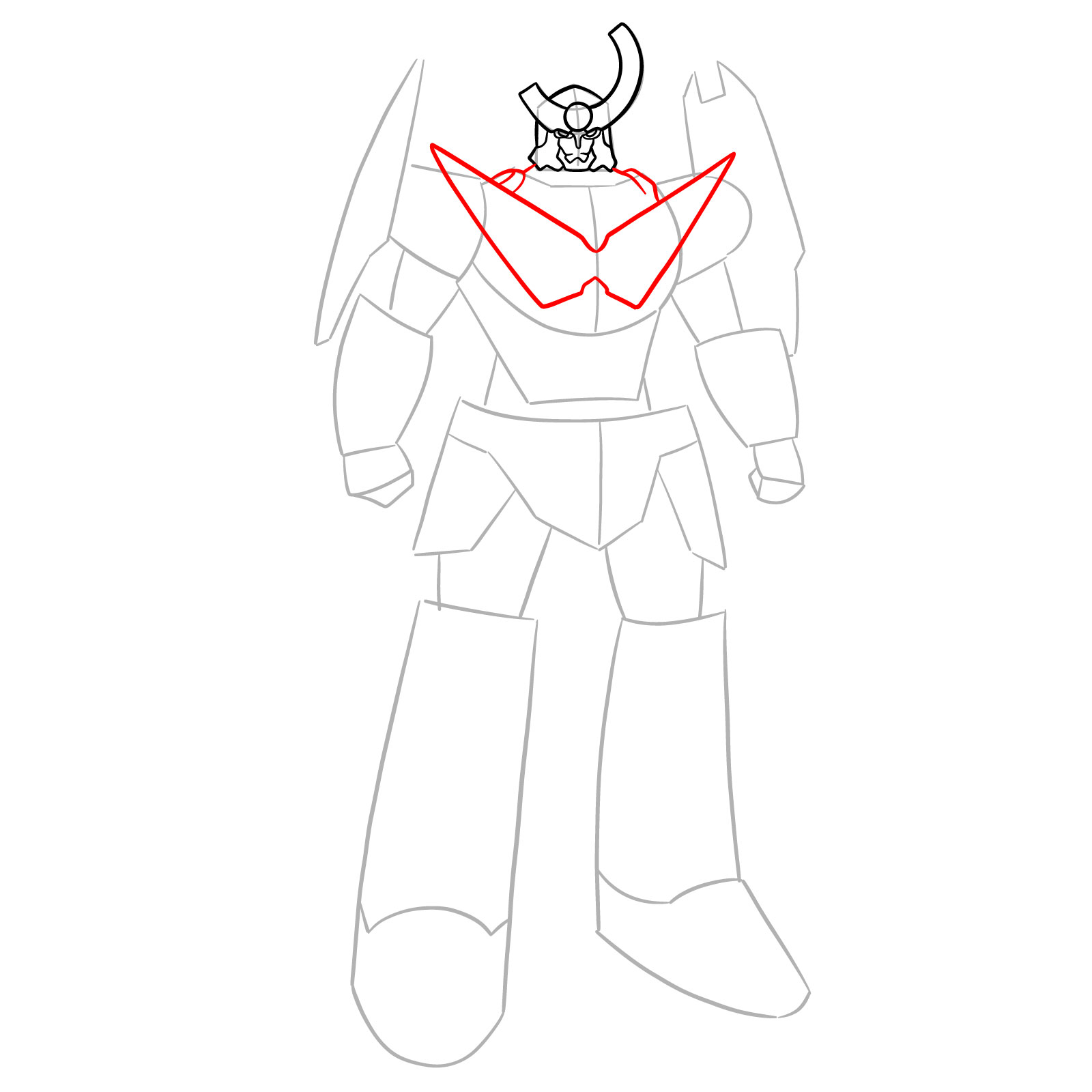 How to Draw Gurren Lagann Base Form - step 07