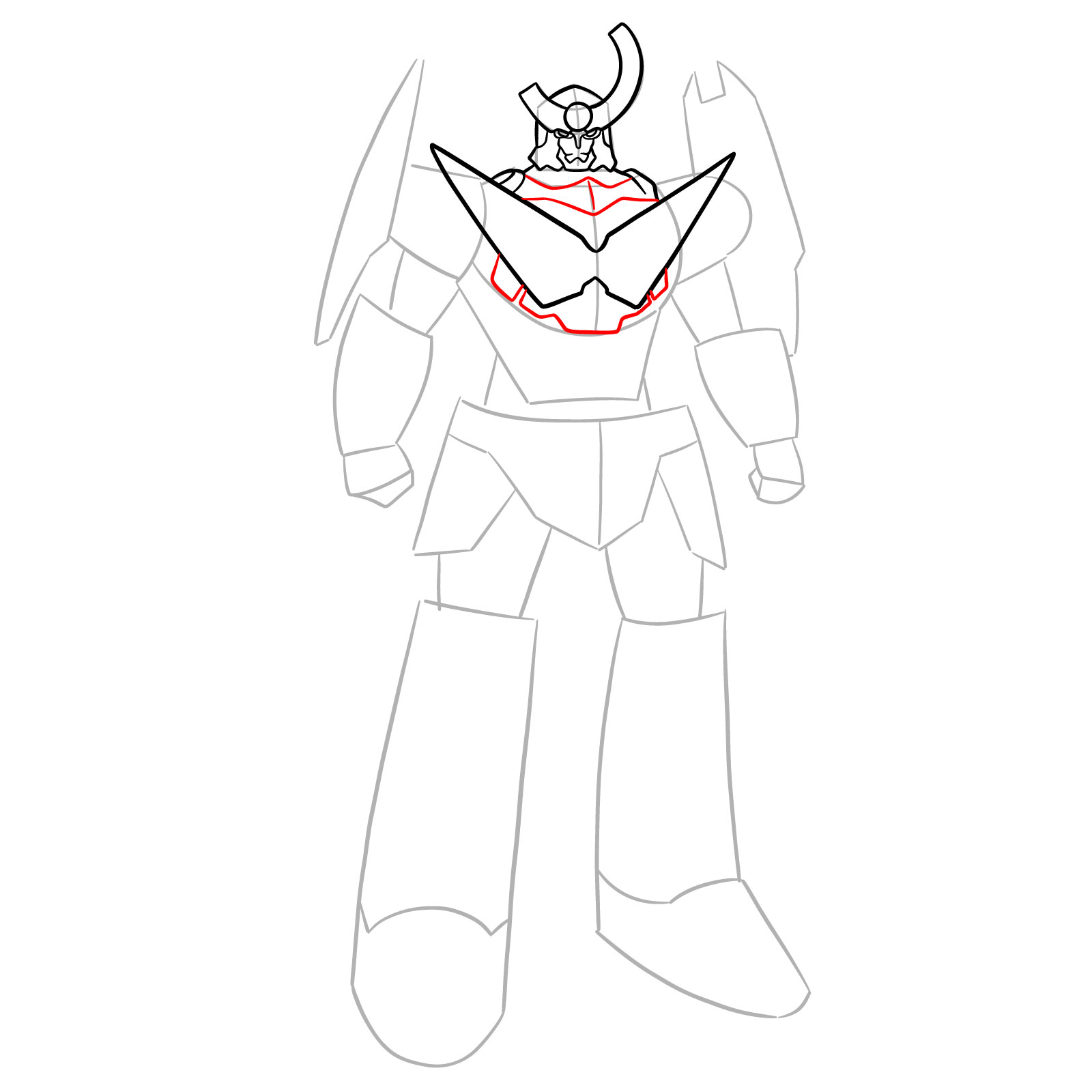 How to Draw Gurren Lagann Base Form - step 08
