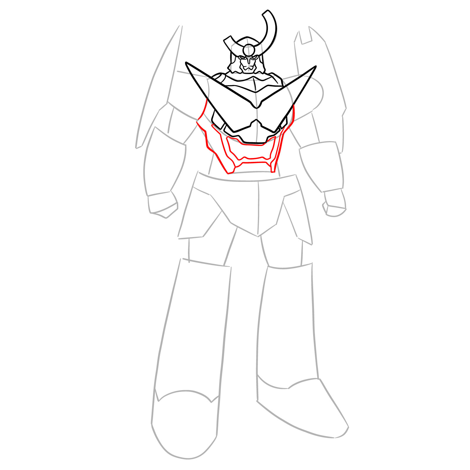 How to Draw Gurren Lagann Base Form - step 09