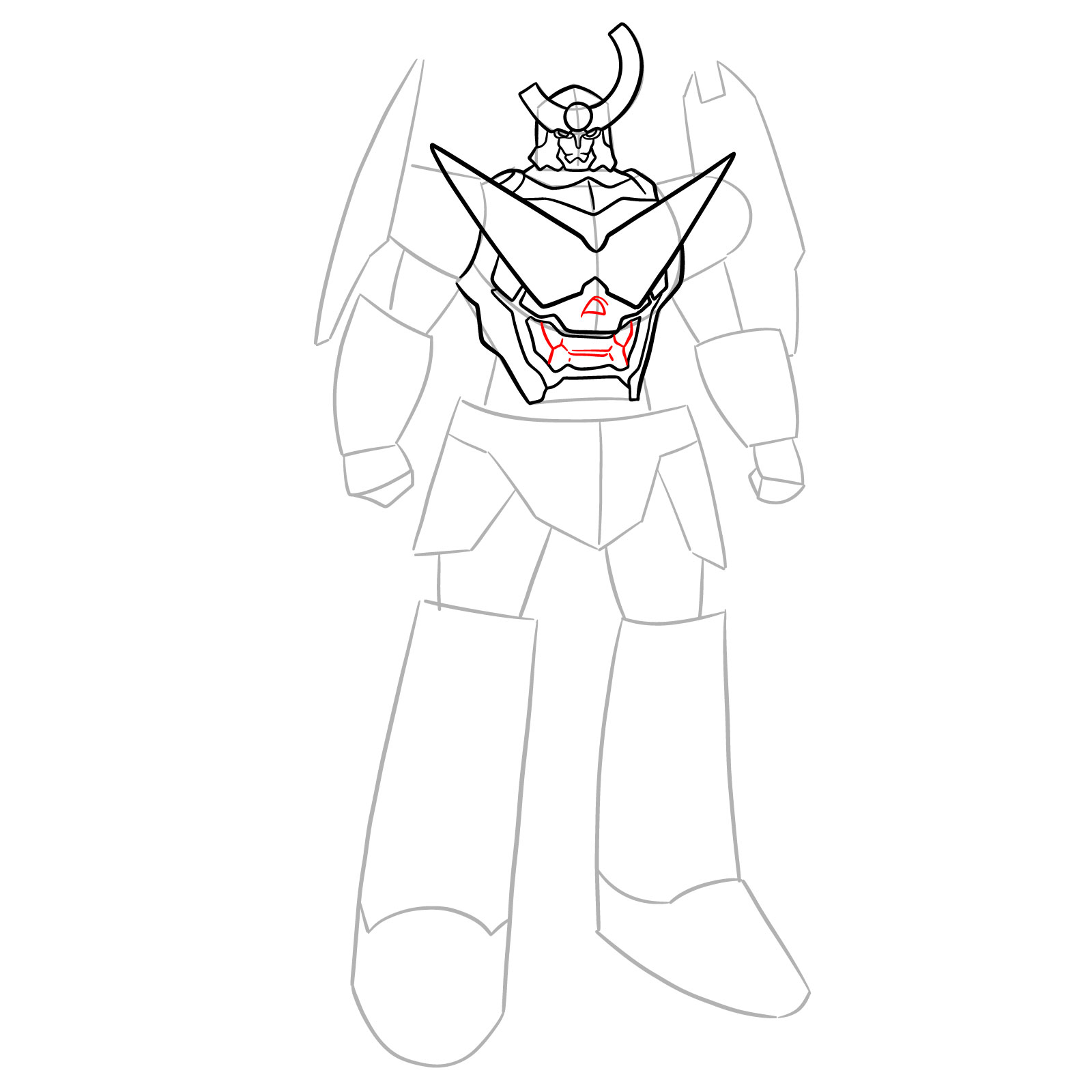 How to Draw Gurren Lagann Base Form - step 10