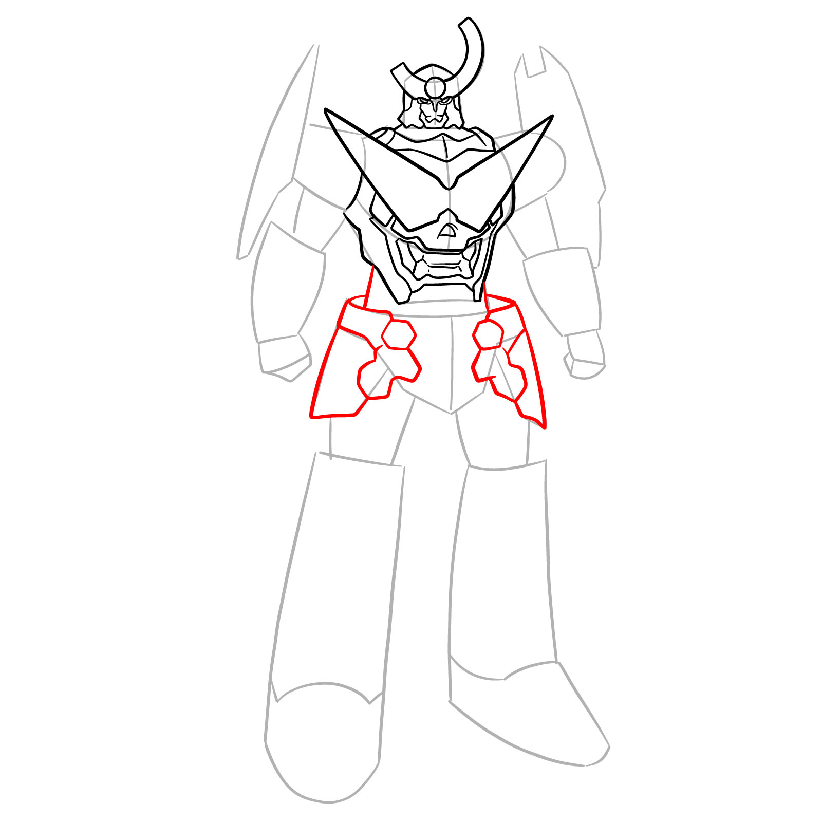 How to Draw Gurren Lagann Base Form - step 11