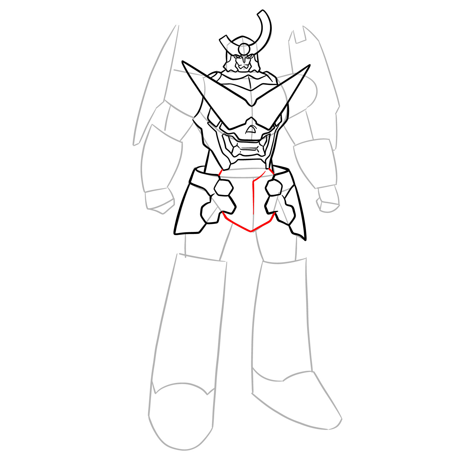 How to Draw Gurren Lagann Base Form - step 12