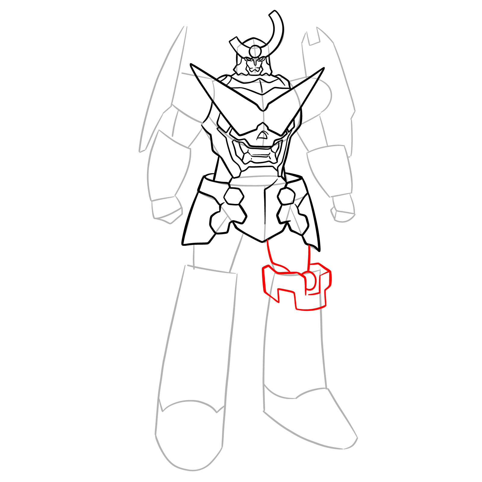 How to Draw Gurren Lagann Base Form - step 13