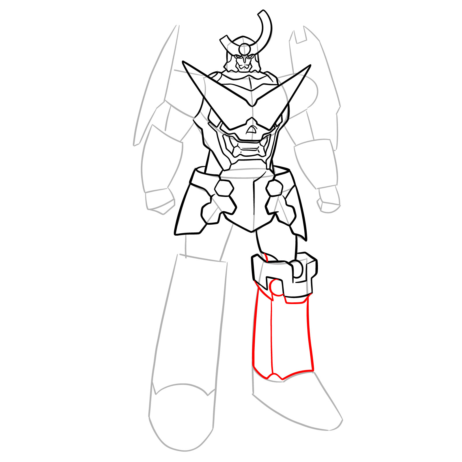 How to Draw Gurren Lagann Base Form - step 14