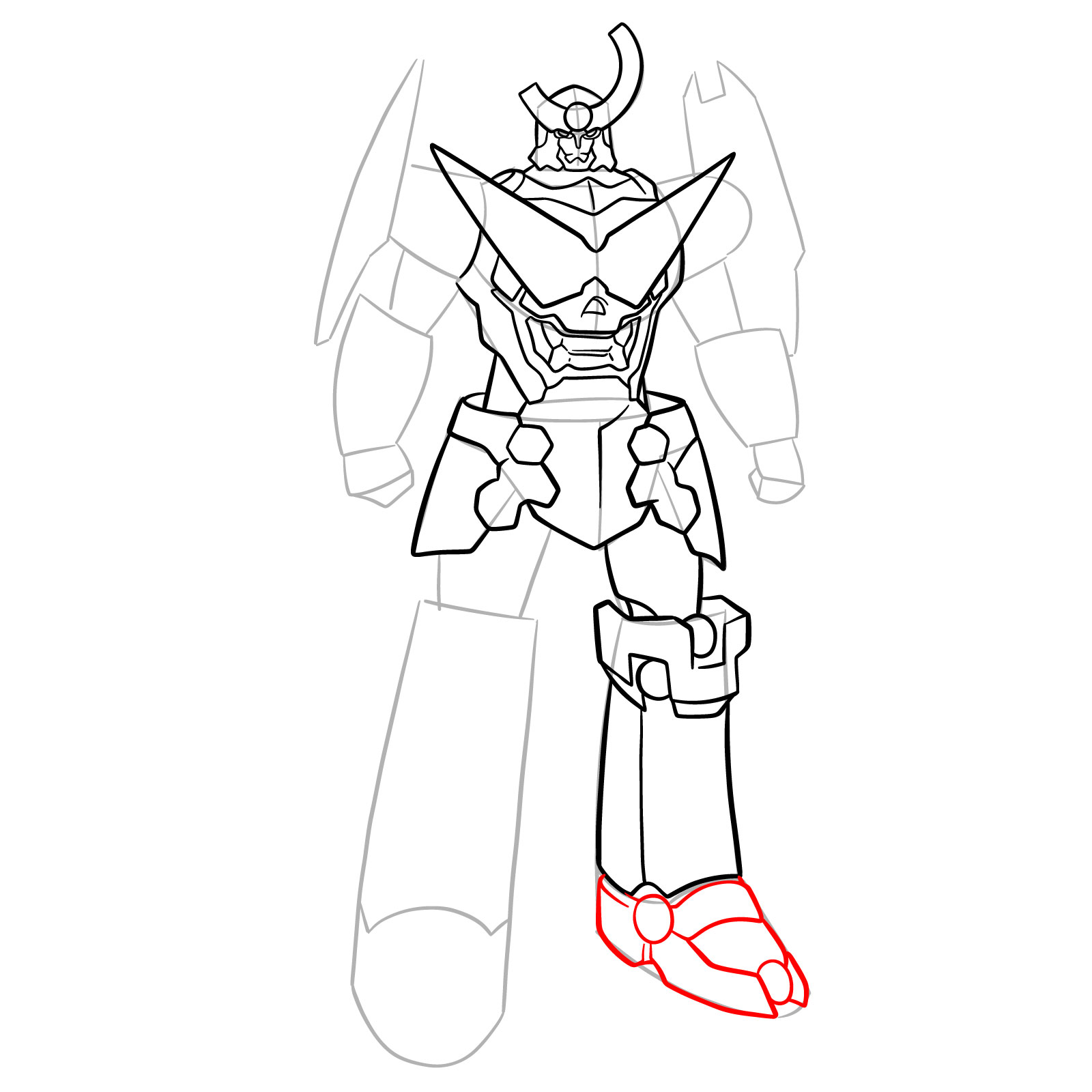How to Draw Gurren Lagann Base Form - step 15