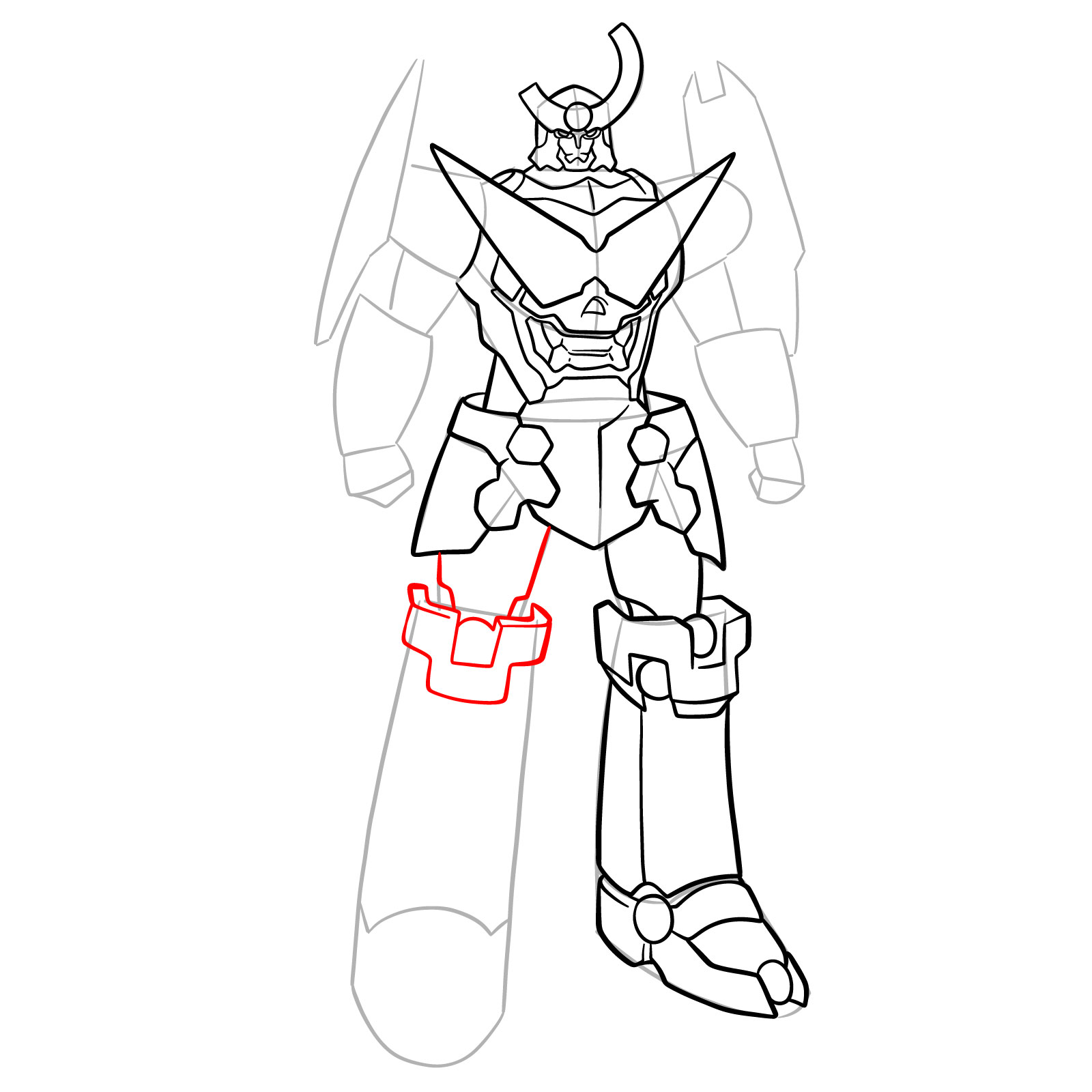 How to Draw Gurren Lagann Base Form - step 16