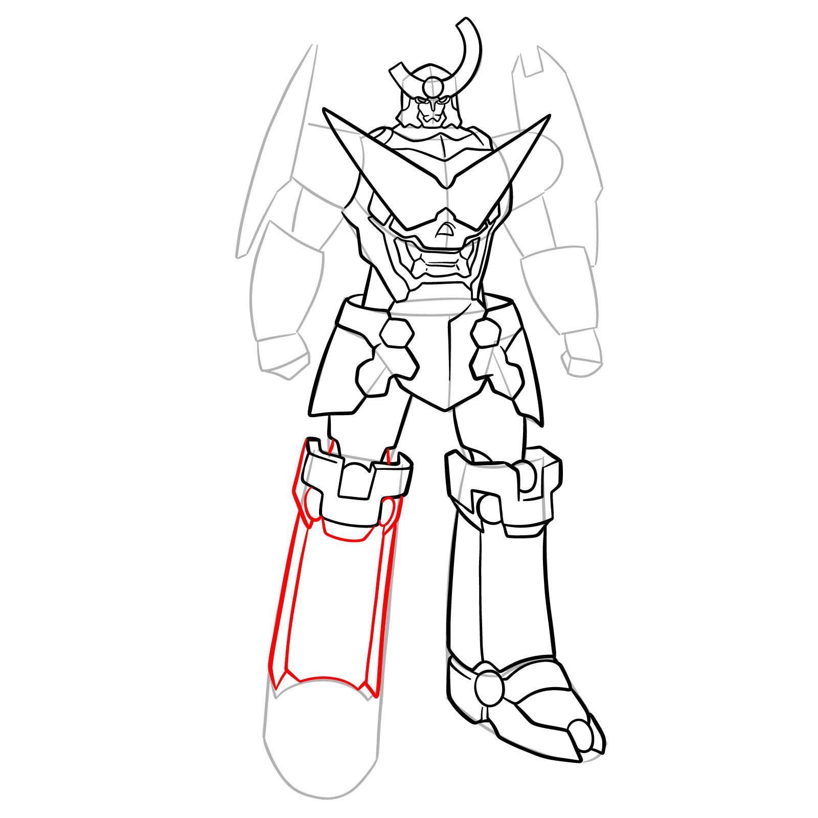 How to Draw Gurren Lagann Base Form - step 17