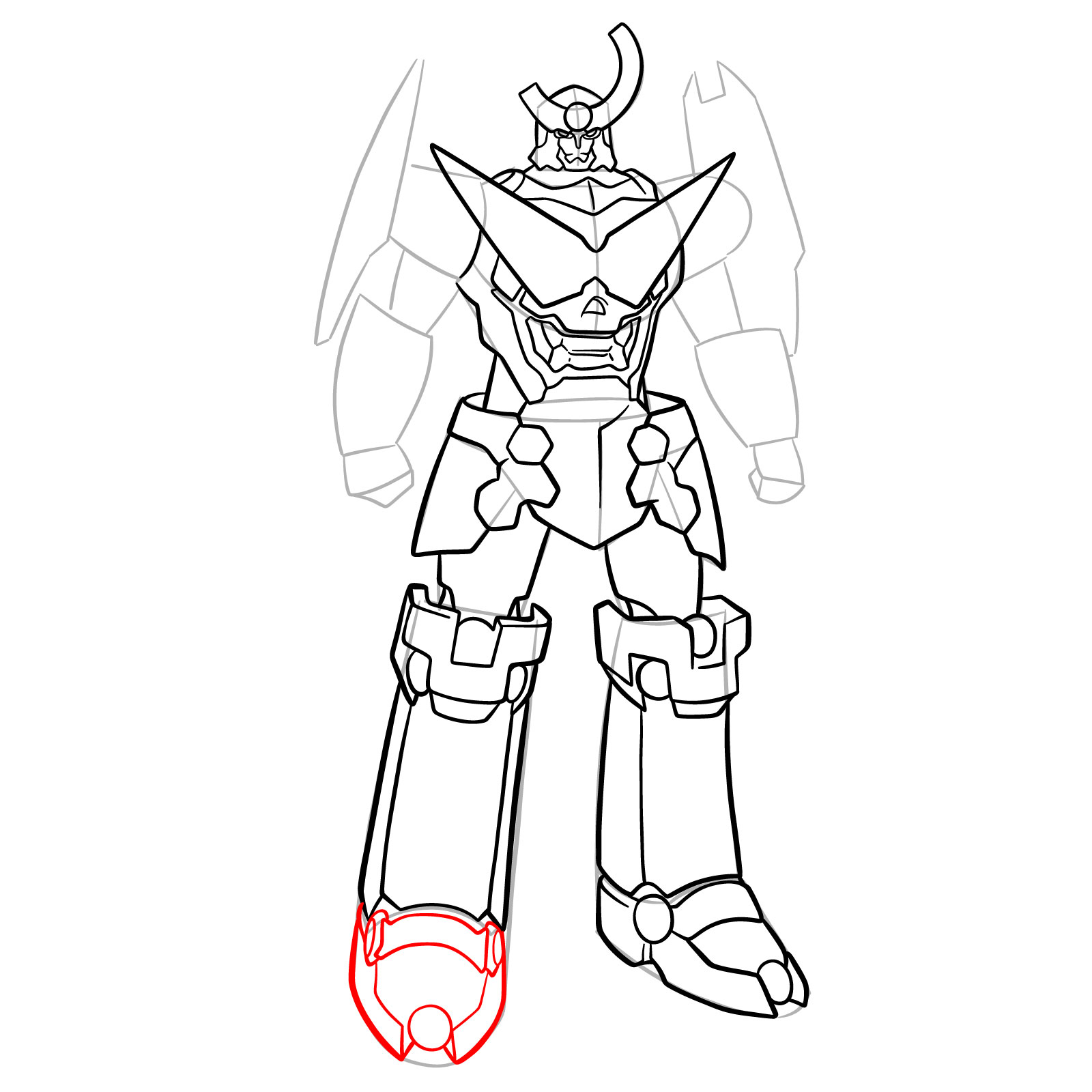 How to Draw Gurren Lagann Base Form - step 18