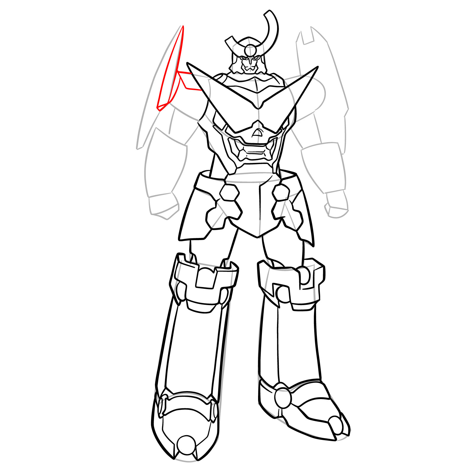How to Draw Gurren Lagann Base Form - step 19