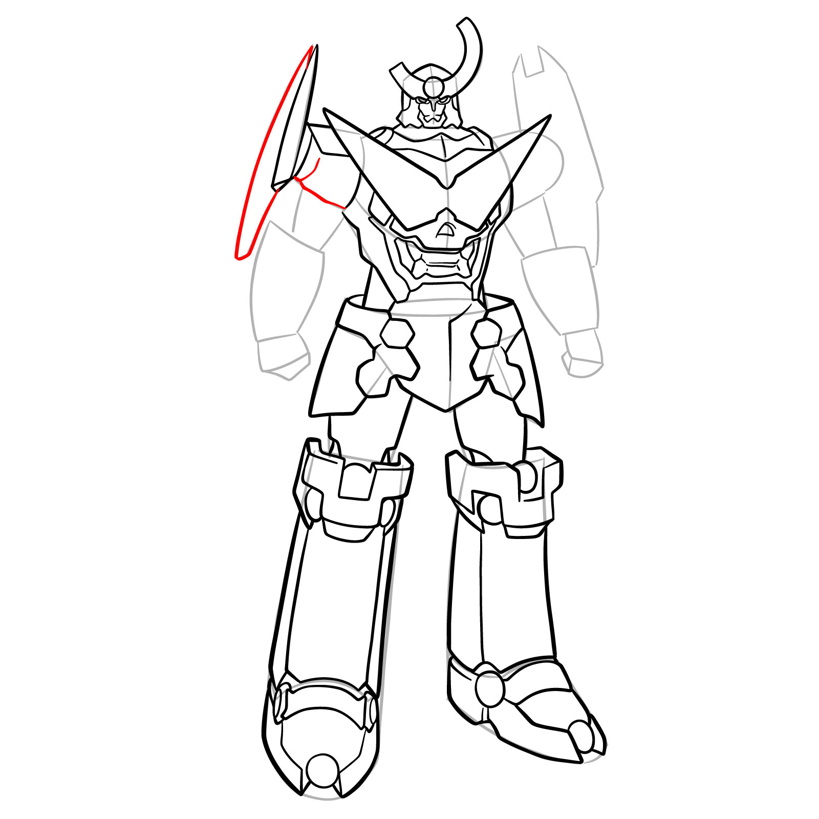 How to Draw Gurren Lagann Base Form - step 20