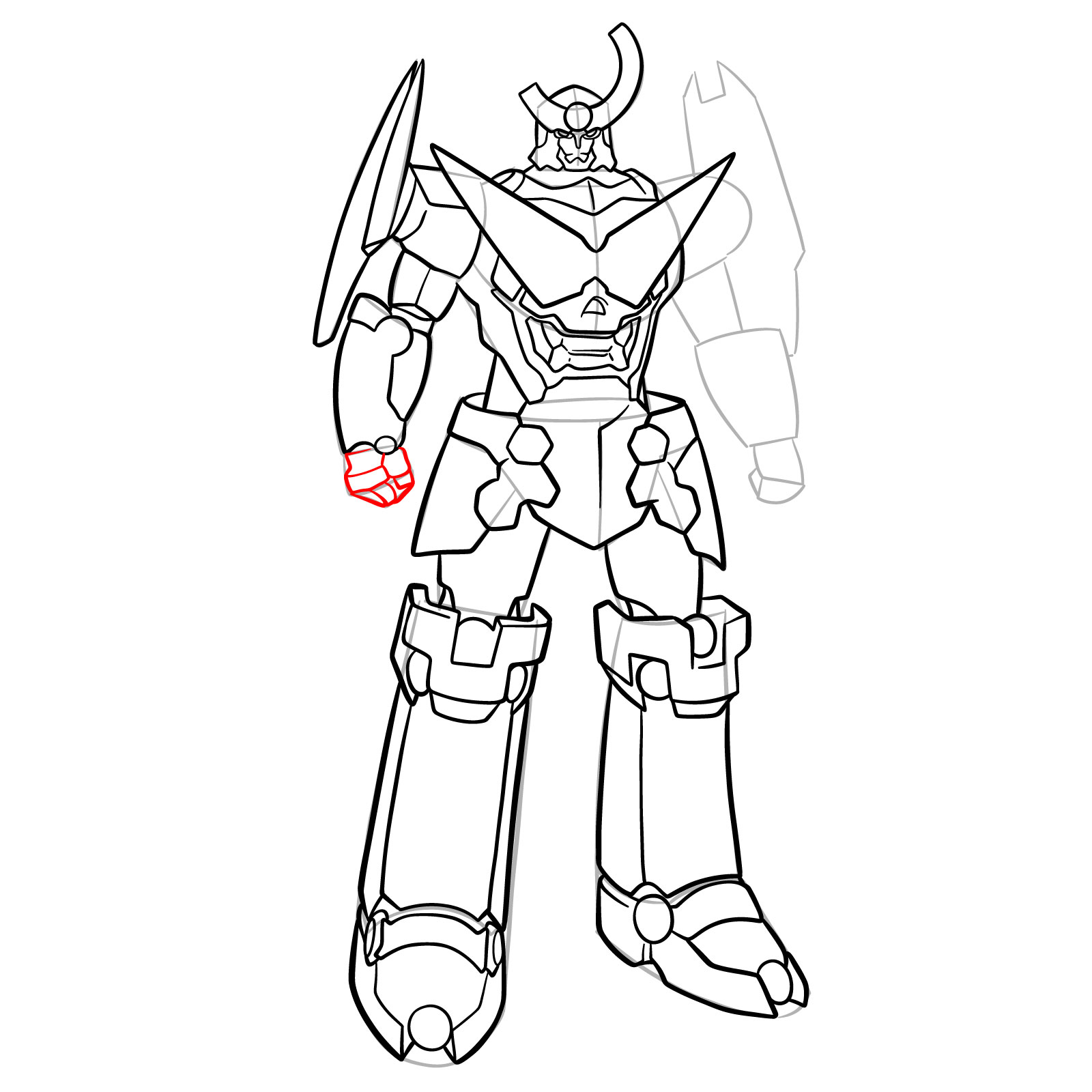 How to Draw Gurren Lagann Base Form - step 22