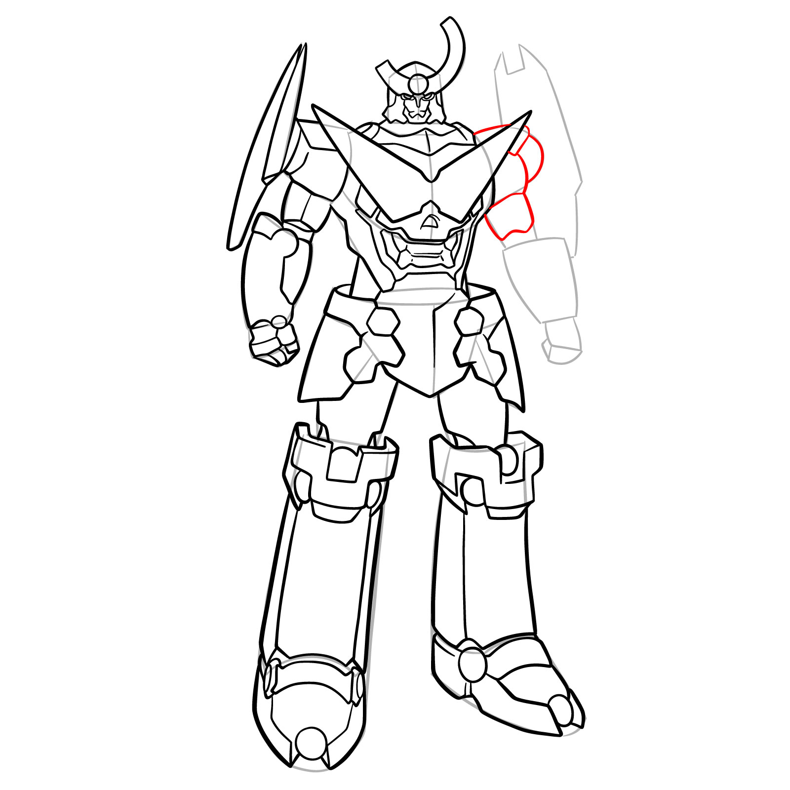 How to Draw Gurren Lagann Base Form - step 23