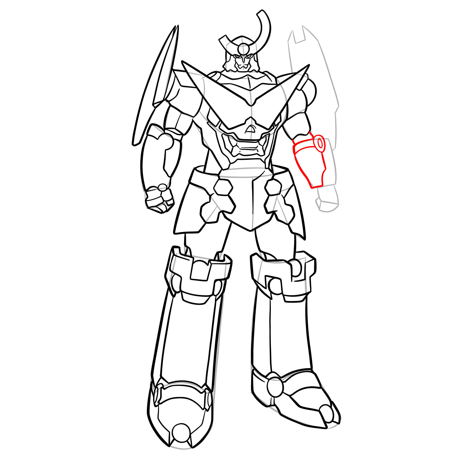 How to Draw Gurren Lagann Base Form - step 24
