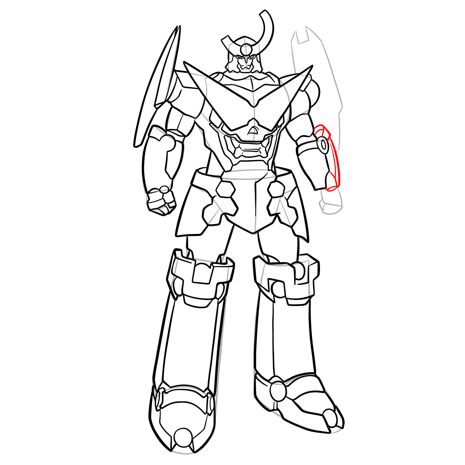 How to Draw Gurren Lagann Base Form - step 25