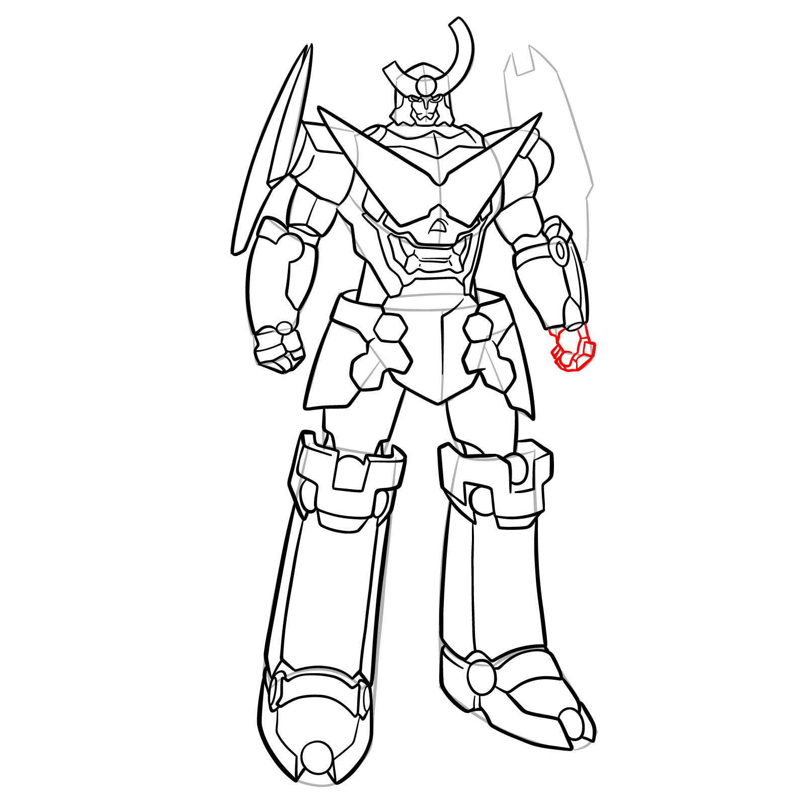 How to Draw Gurren Lagann Base Form - step 26