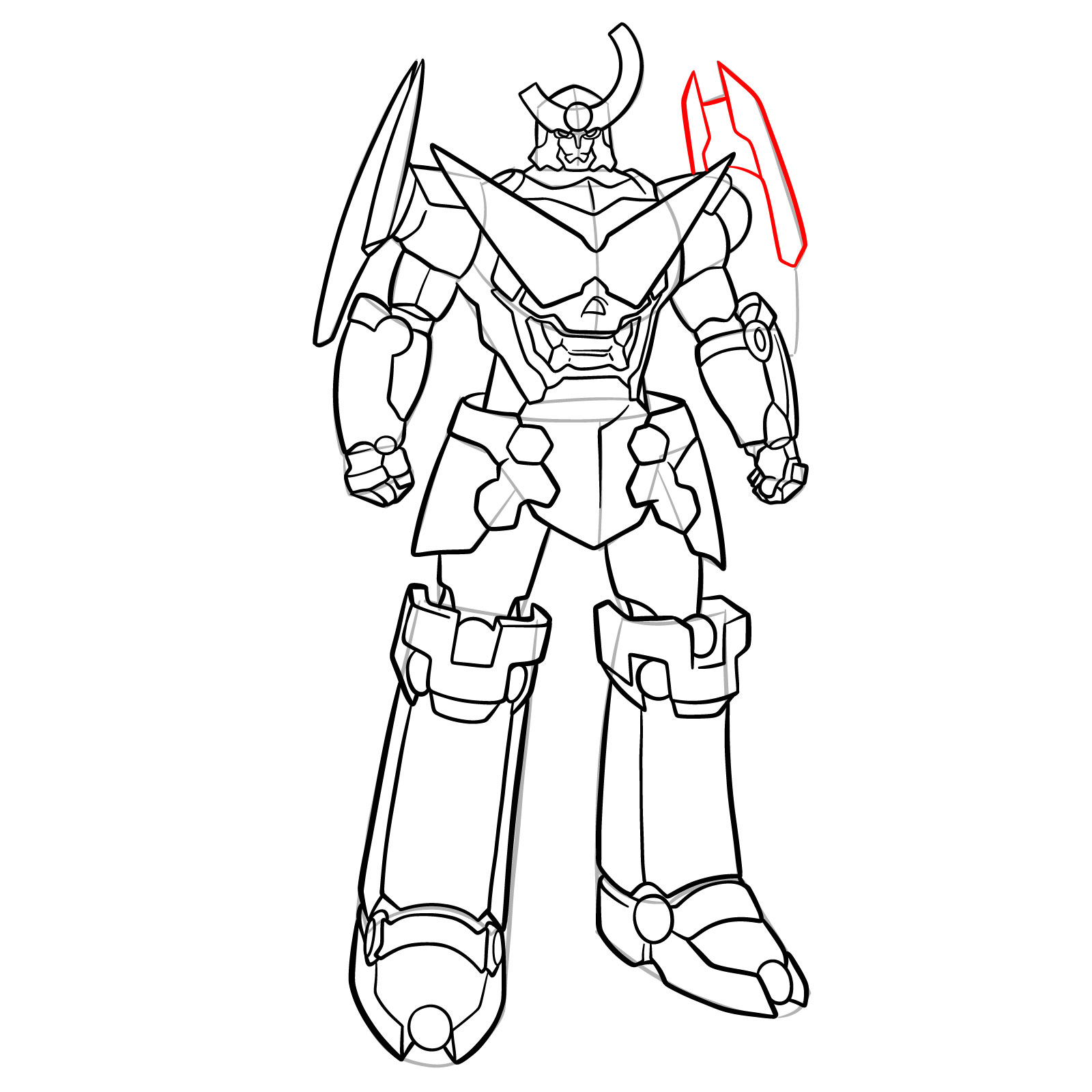 How to Draw Gurren Lagann Base Form - step 27