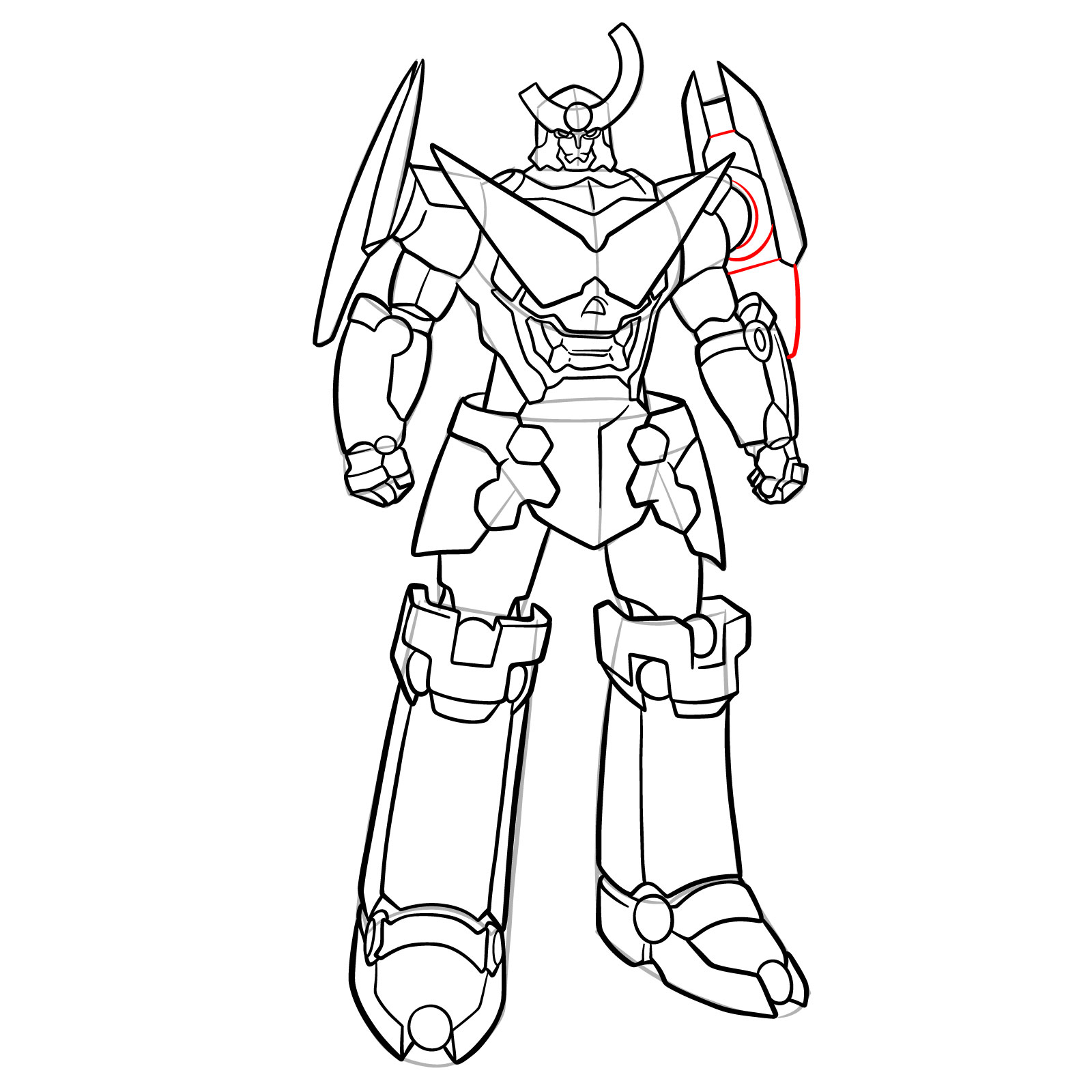 How to Draw Gurren Lagann Base Form - step 28