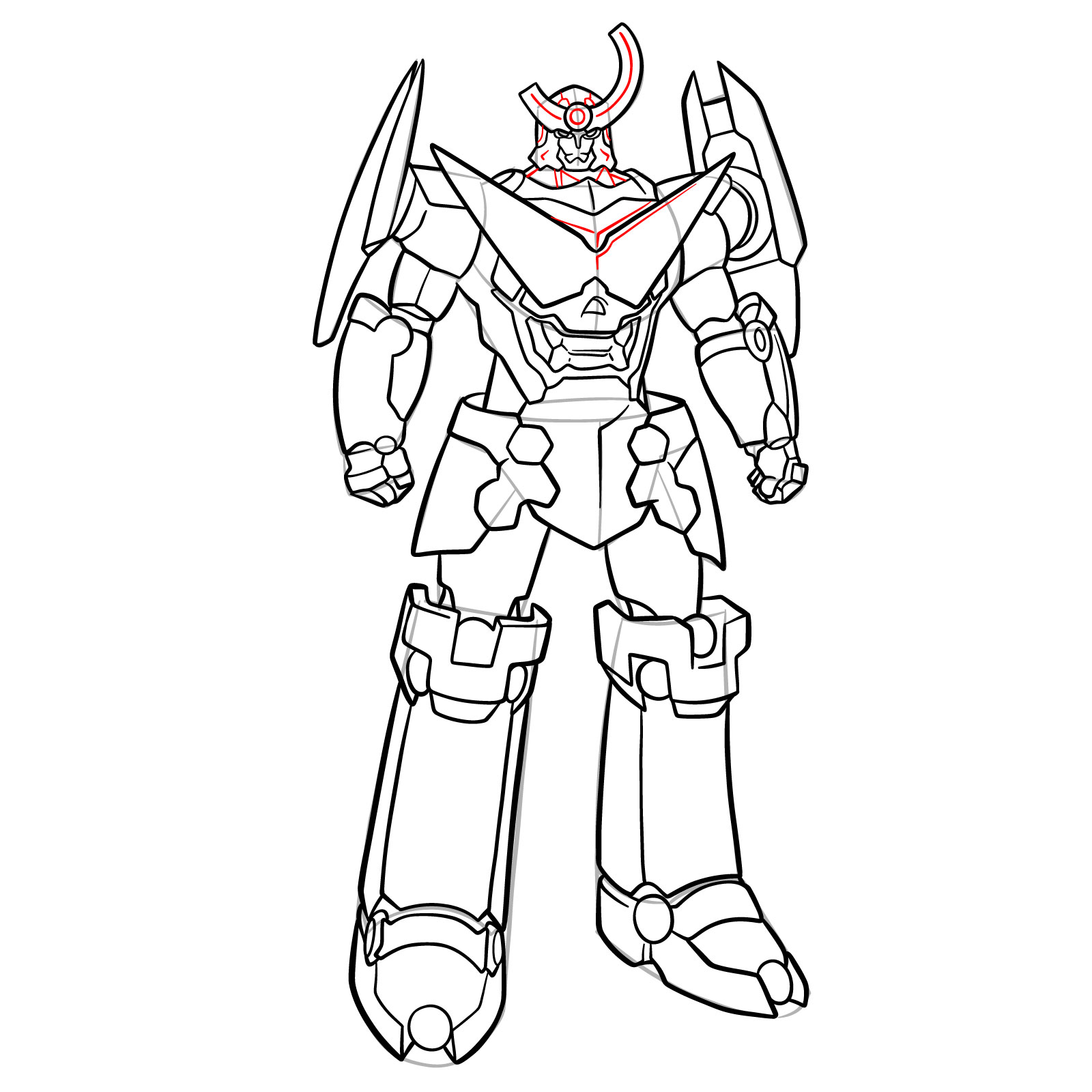 How to Draw Gurren Lagann Base Form - step 29
