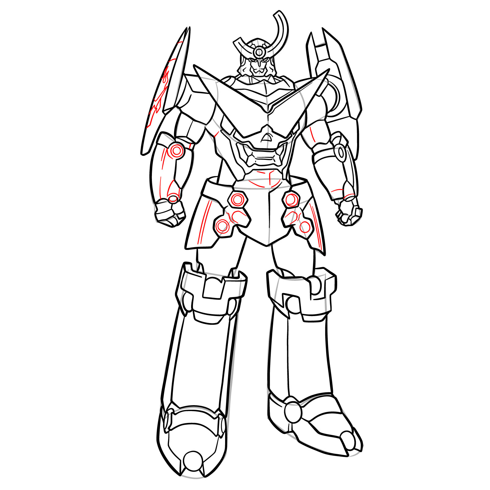 How to Draw Gurren Lagann Base Form - step 30